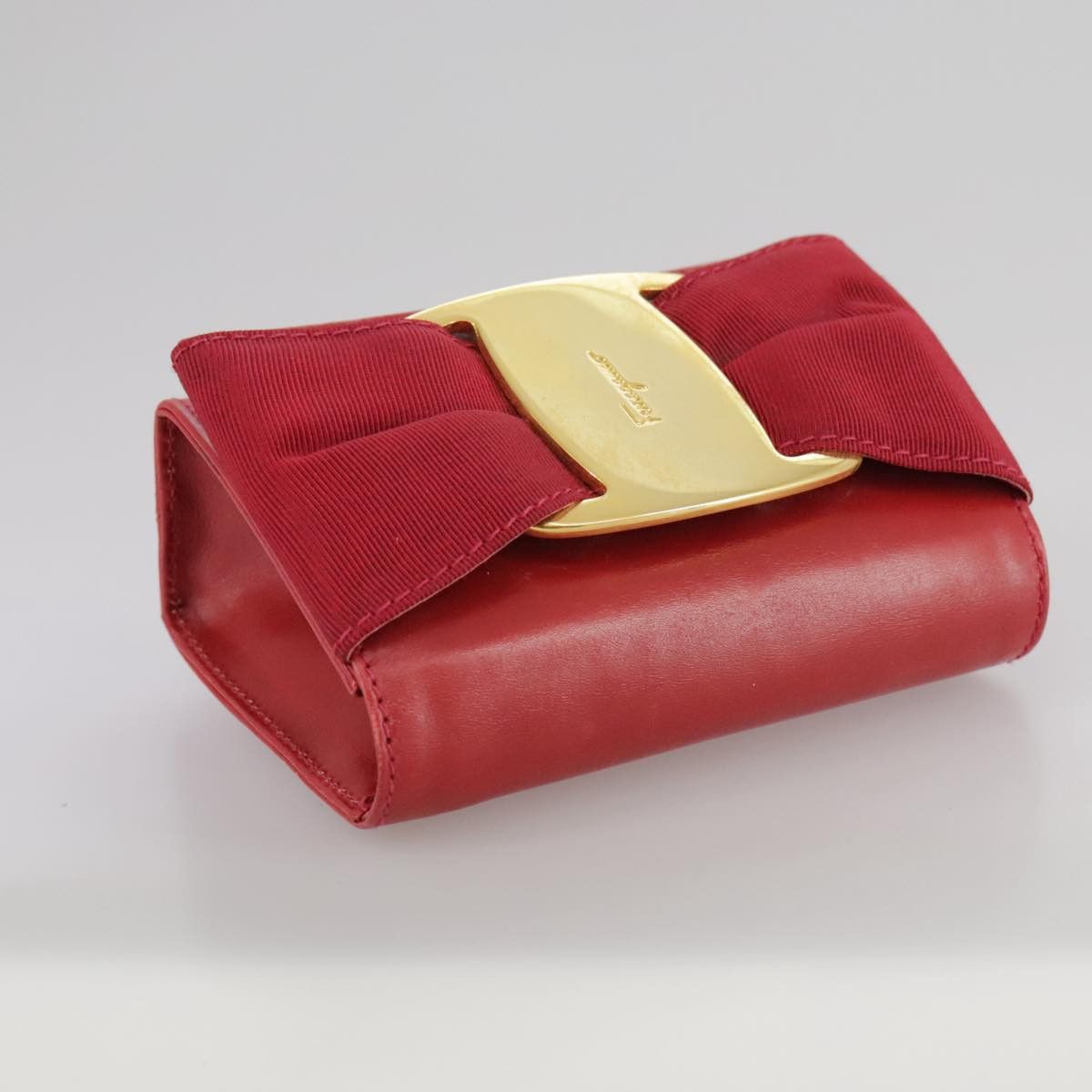 Salvatore Ferragamo Vara Red Leather Clutch Bag (Pre-Owned) Size ONE SIZE - 15 Thumbnail