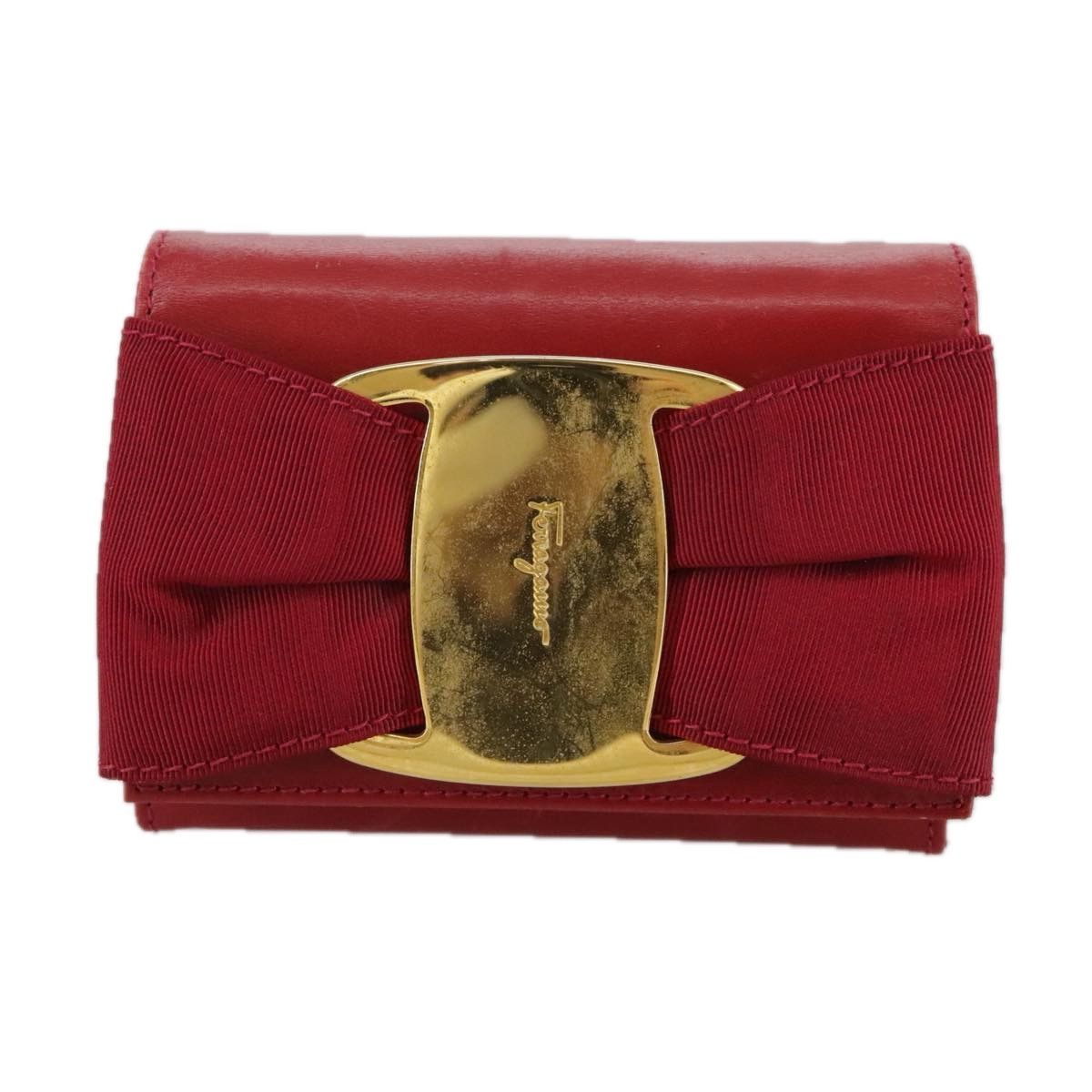 Salvatore Ferragamo Vara Red Leather Clutch Bag (Pre-Owned) Size ONE SIZE - 9 Thumbnail