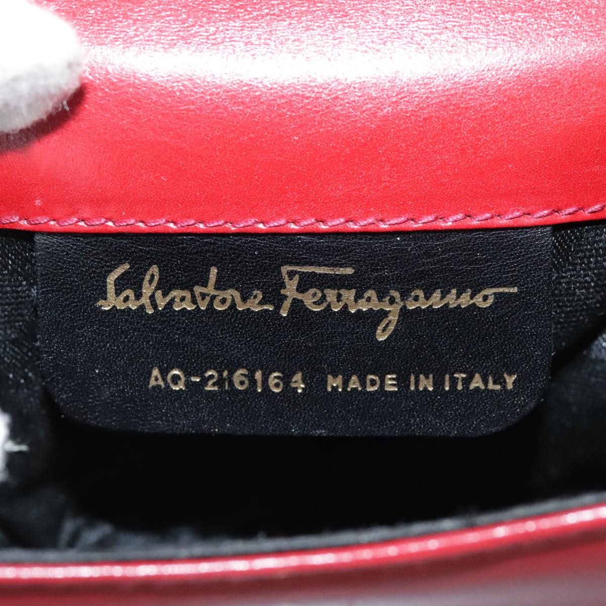 Salvatore Ferragamo Vara Red Leather Clutch Bag (Pre-Owned) Size ONE SIZE - 12 Thumbnail