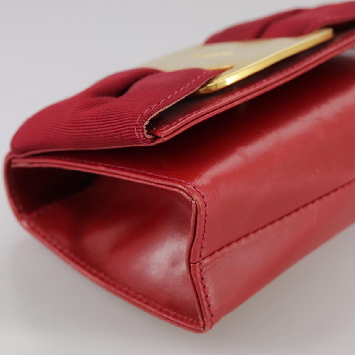 Salvatore Ferragamo Vara Red Leather Clutch Bag (Pre-Owned) Size ONE SIZE - 7 Thumbnail