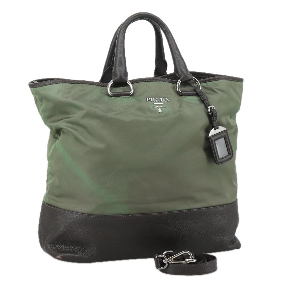 Prada Tessuto Khaki Synthetic Tote Bag (Pre-Owned) Size ONE SIZE - 17 Thumbnail