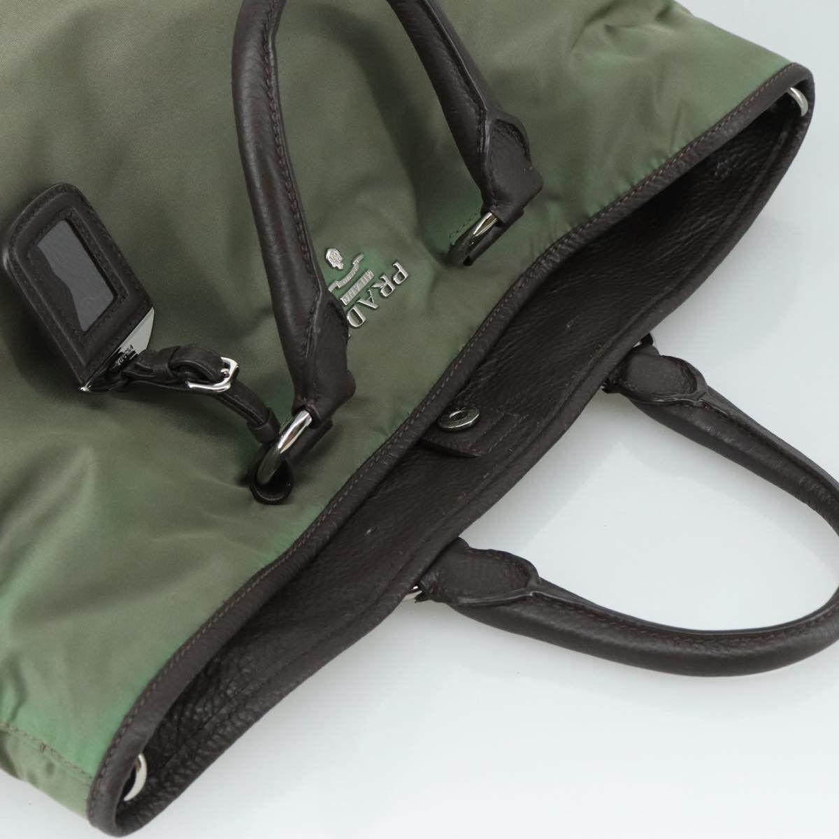 Prada Tessuto Khaki Synthetic Tote Bag (Pre-Owned) Size ONE SIZE - 18 Thumbnail
