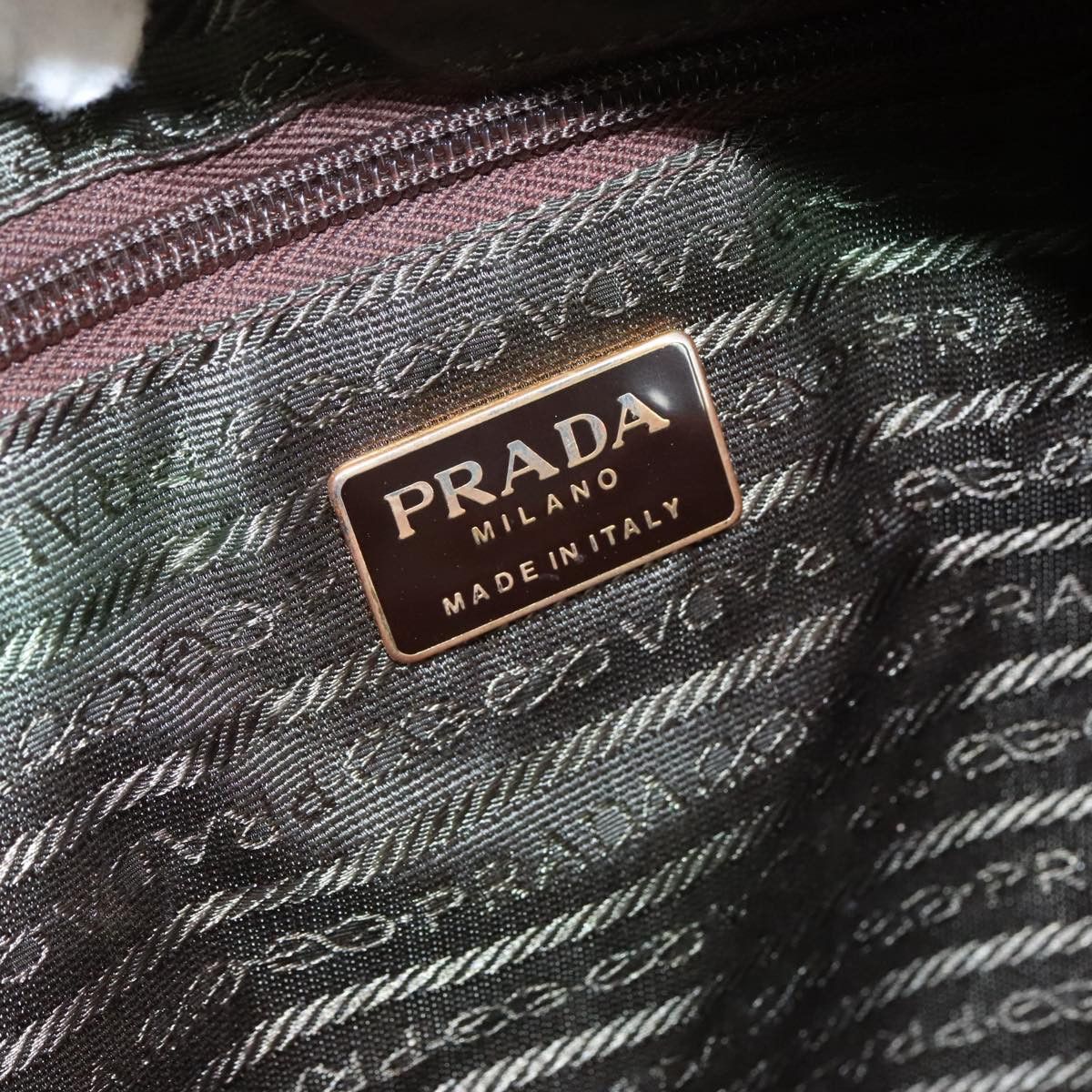 Prada Tessuto Brown Synthetic Handbag (Pre-Owned) Size ONE SIZE - 14 Thumbnail
