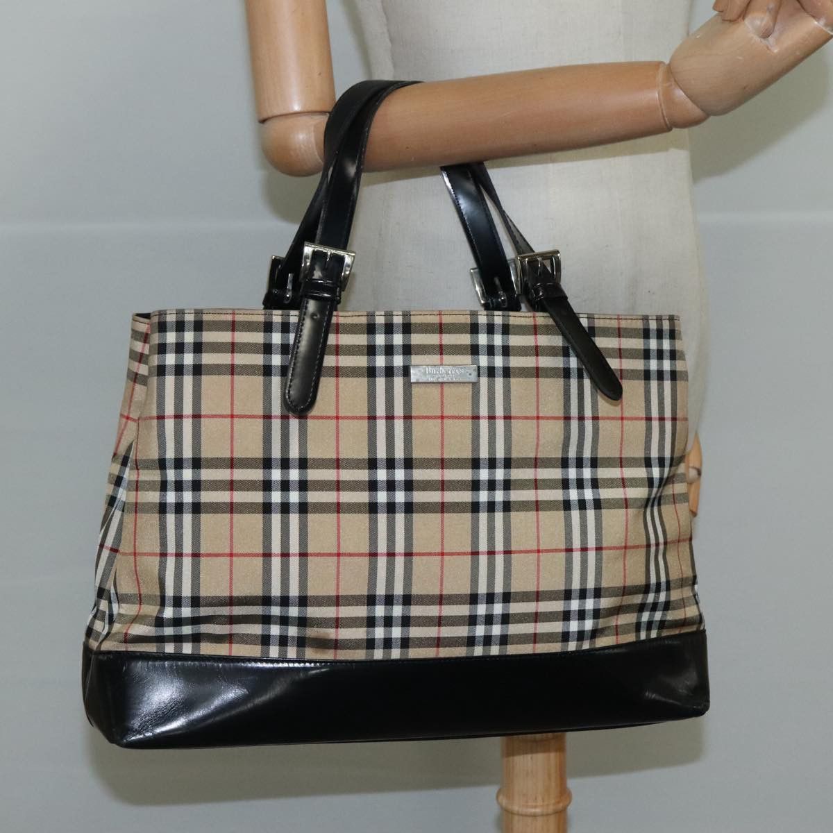 Burberry Nova Check Beige Canvas Shoulder Bag (Pre-Owned) Size ONE SIZE - 14 Thumbnail