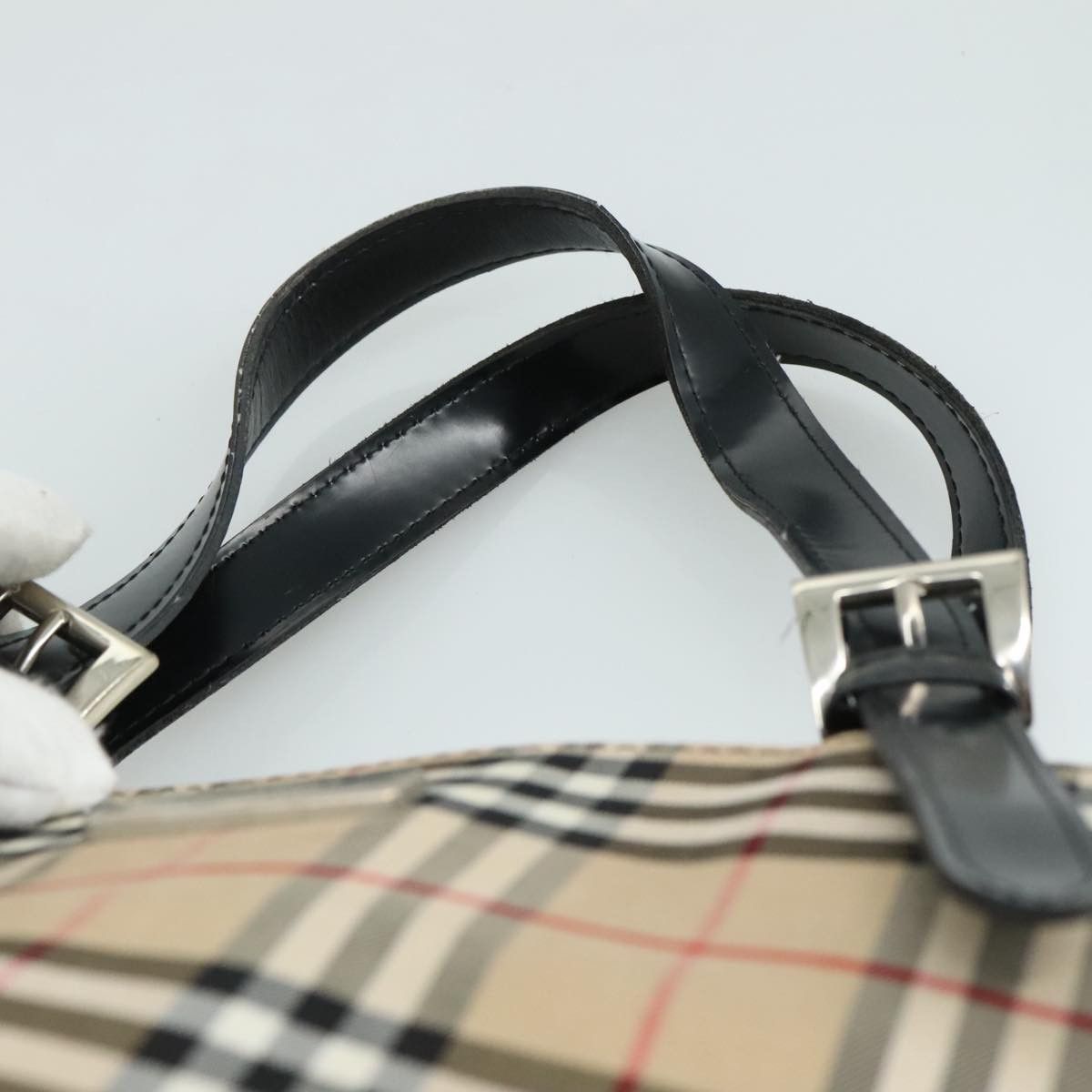 Burberry Nova Check Beige Canvas Shoulder Bag (Pre-Owned) Size ONE SIZE - 6 Thumbnail