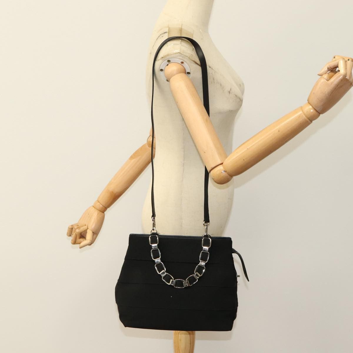 Salvatore Ferragamo Vara Black Canvas Handbag (Pre-Owned) Size ONE SIZE - 15 Thumbnail
