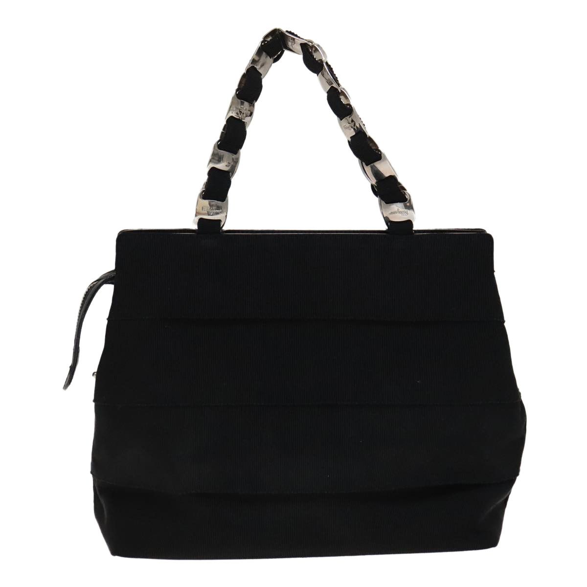 Salvatore Ferragamo Vara Black Canvas Handbag (Pre-Owned) Size ONE SIZE - 2 Thumbnail
