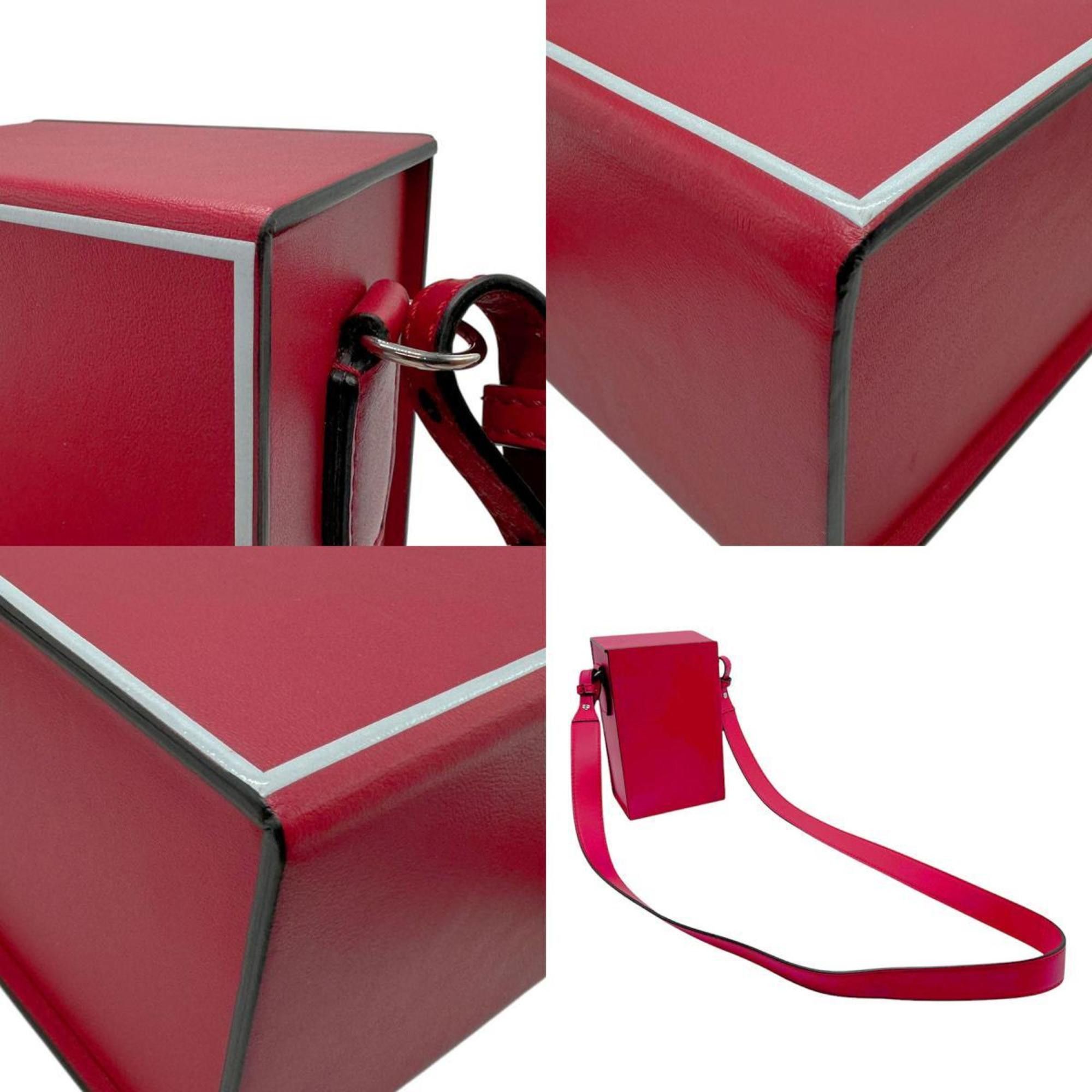 Fendi FENDI Shoulder Bag Box Leather Dark Red White Silver Men's 7VA519-AGQJ n0890 Size ONE SIZE - 4 Thumbnail