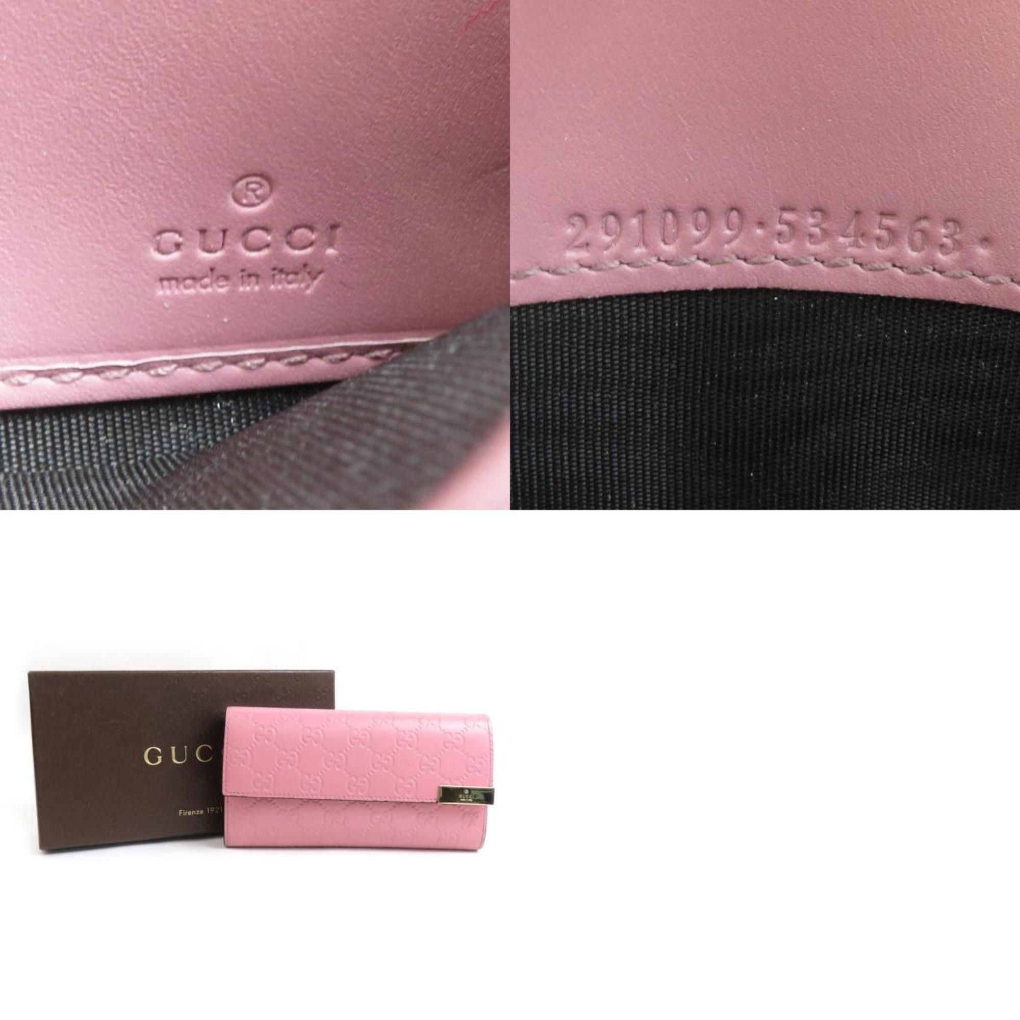Gucci GUCCI Long Wallet Leather Pink Men's Women's 291099 r10322a Size ONE SIZE - 5 Thumbnail