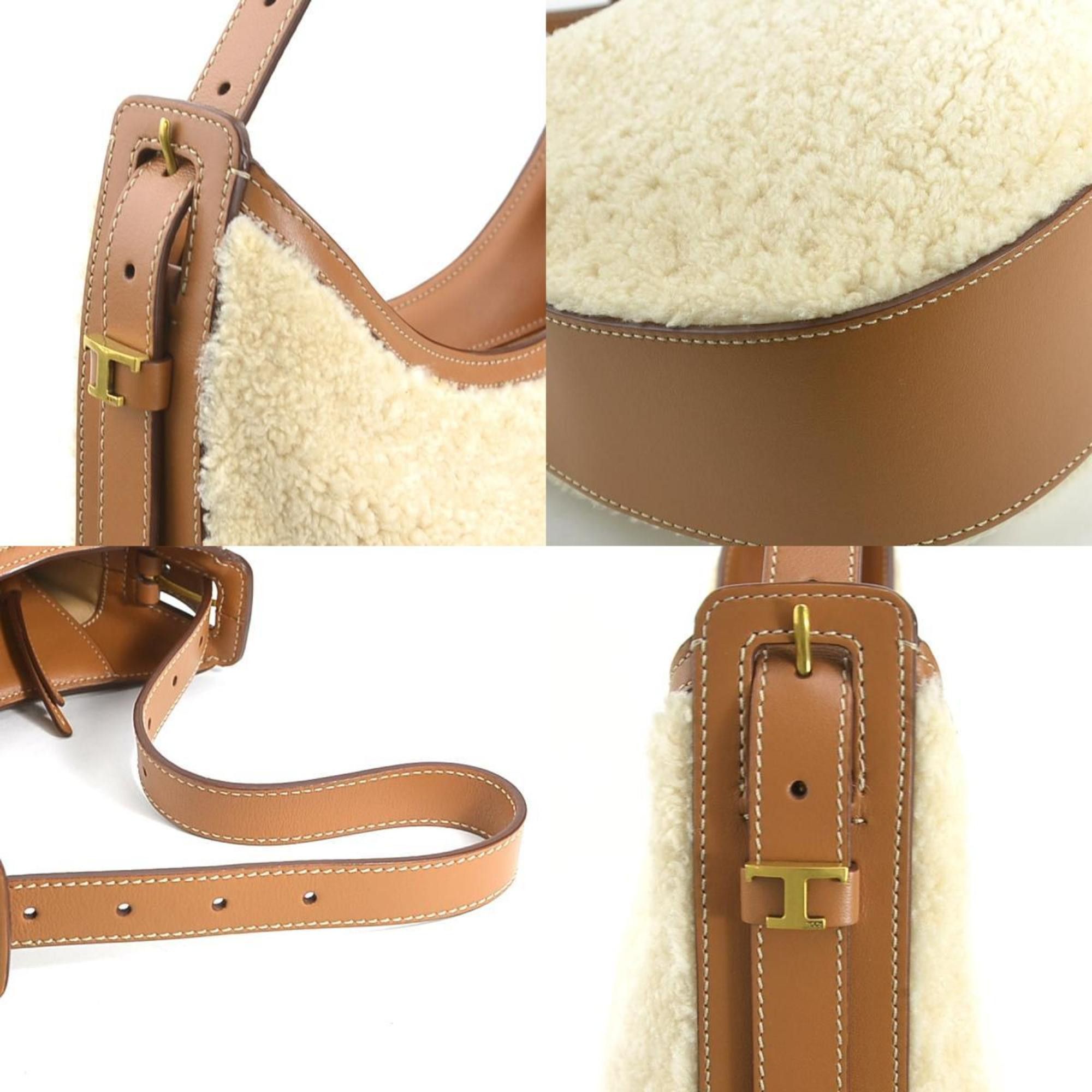 Tod's Tod's Shoulder Bag Boa Leather Beige x Brown Women's 55833g Size ONE SIZE - 3 Thumbnail