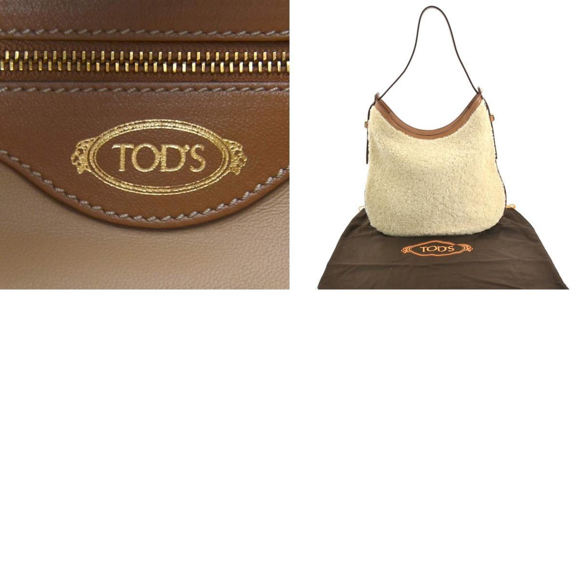 Tod's Tod's Shoulder Bag Boa Leather Beige x Brown Women's 55833g Size ONE SIZE - 5 Thumbnail