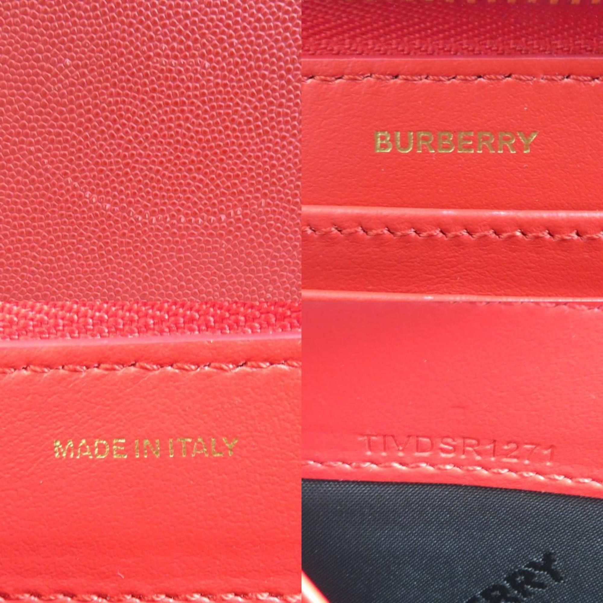 Burberry Burberry round long wallet leather red men's women's h30821a Size ONE SIZE - 5 Thumbnail