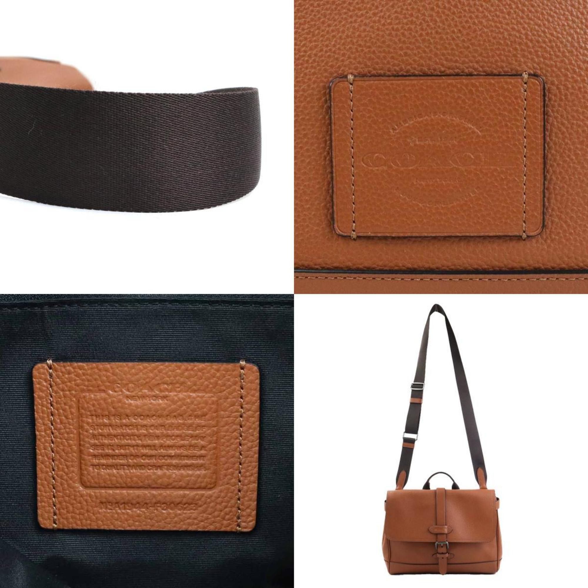 COACH shoulder bag leather brown men's 55839k