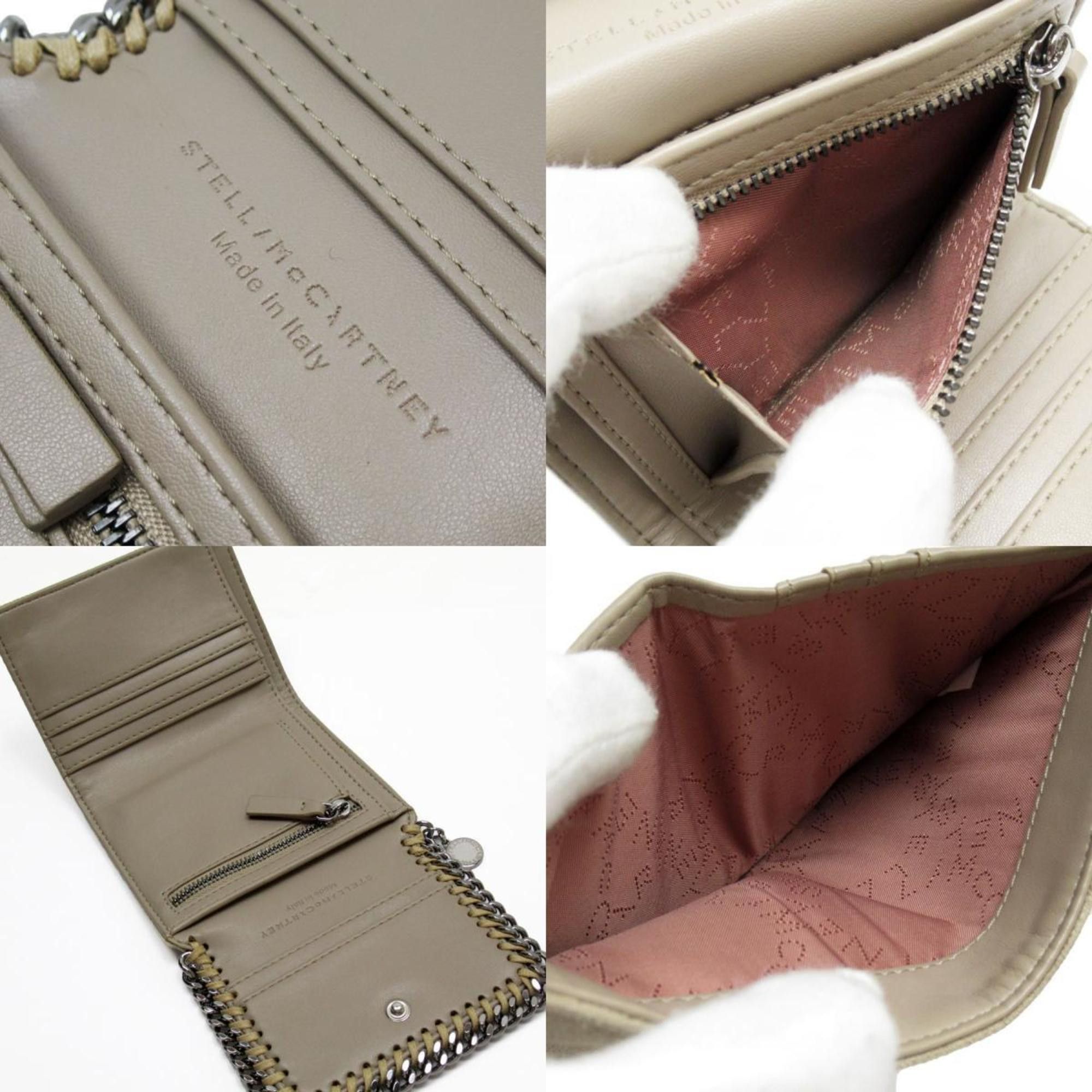 Stella McCartney Stella McCartney Tri-fold wallet in synthetic leather, beige, for women, t19170a Size ONE SIZE - 5 Thumbnail