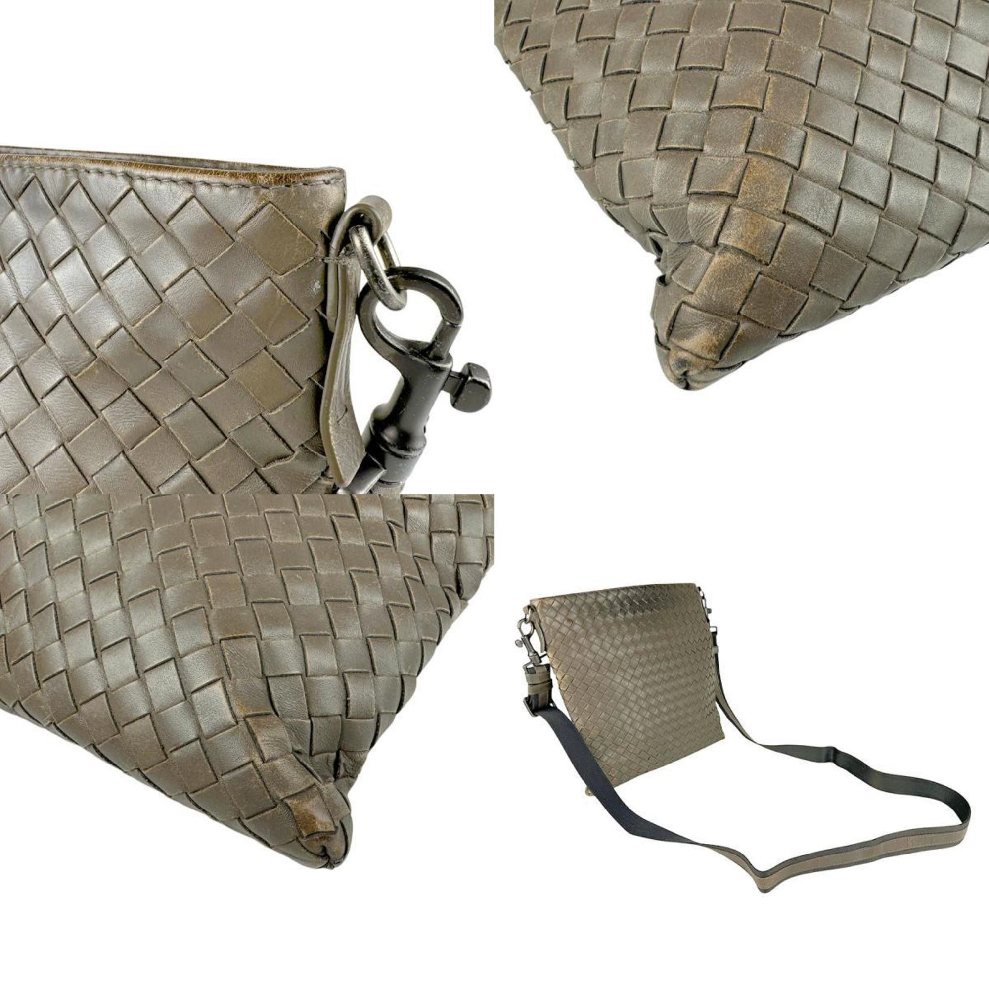 Bottega Veneta Bottega Veneta Shoulder Bag Intrecciato Leather Khaki Men's n0988 Size ONE SIZE - 4 Thumbnail