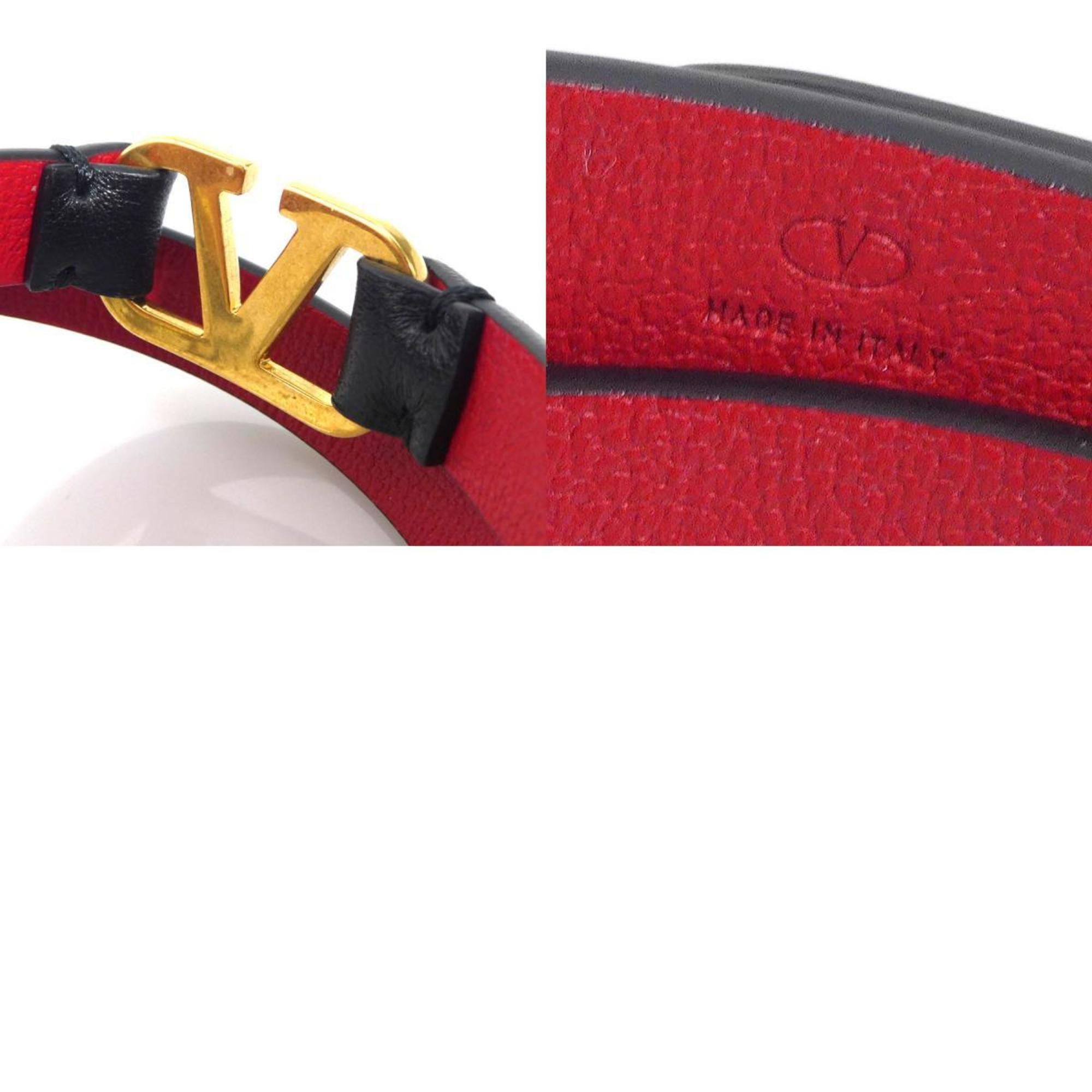 Valentino Valentino Garavani Bracelet Leather Metal Black Gold Women's 55883g Size ONE SIZE - 5 Thumbnail