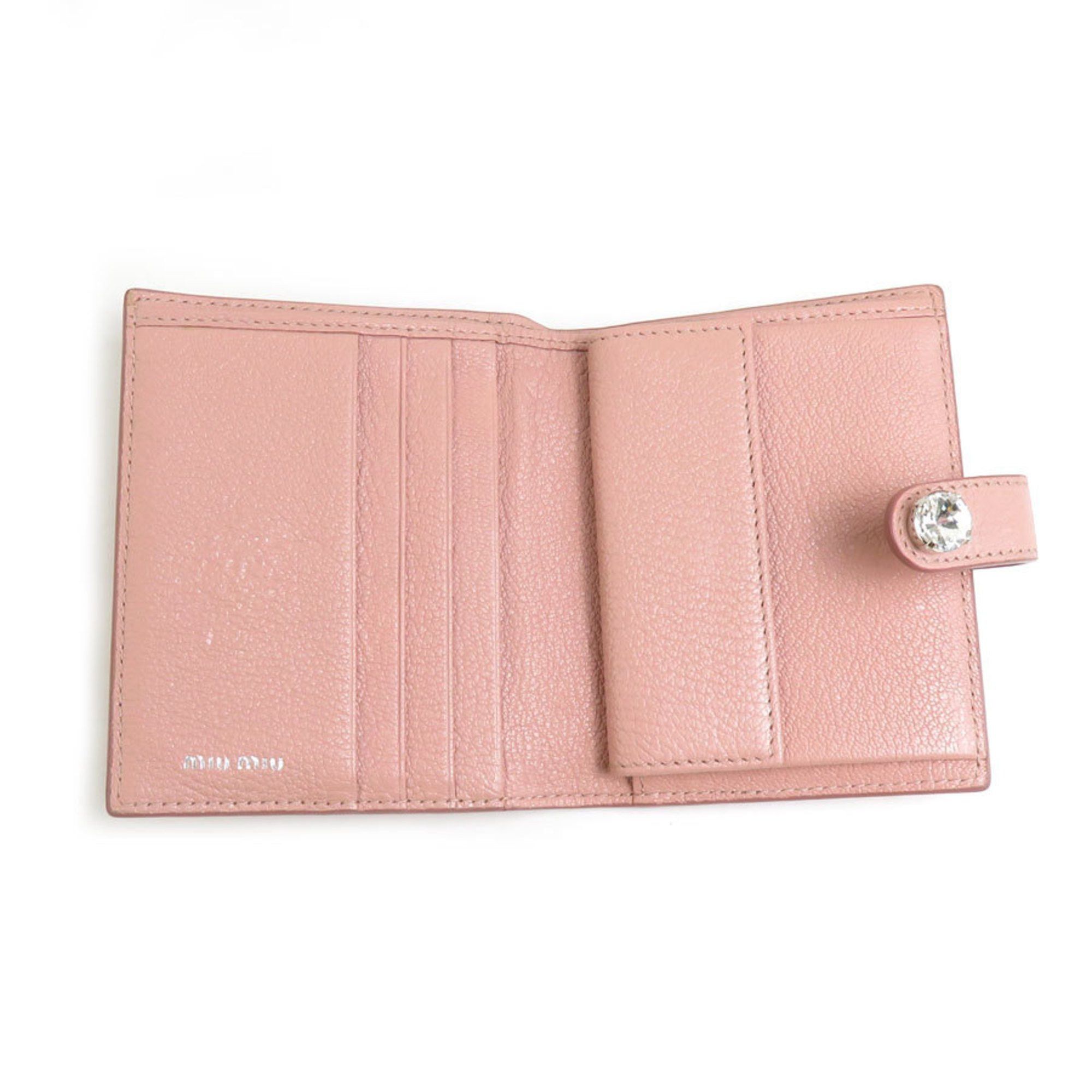 Miu Miu Miu MIUMIU Bi-fold wallet Leather Pink Women's 5MV016 55873k Size ONE SIZE - 3 Thumbnail
