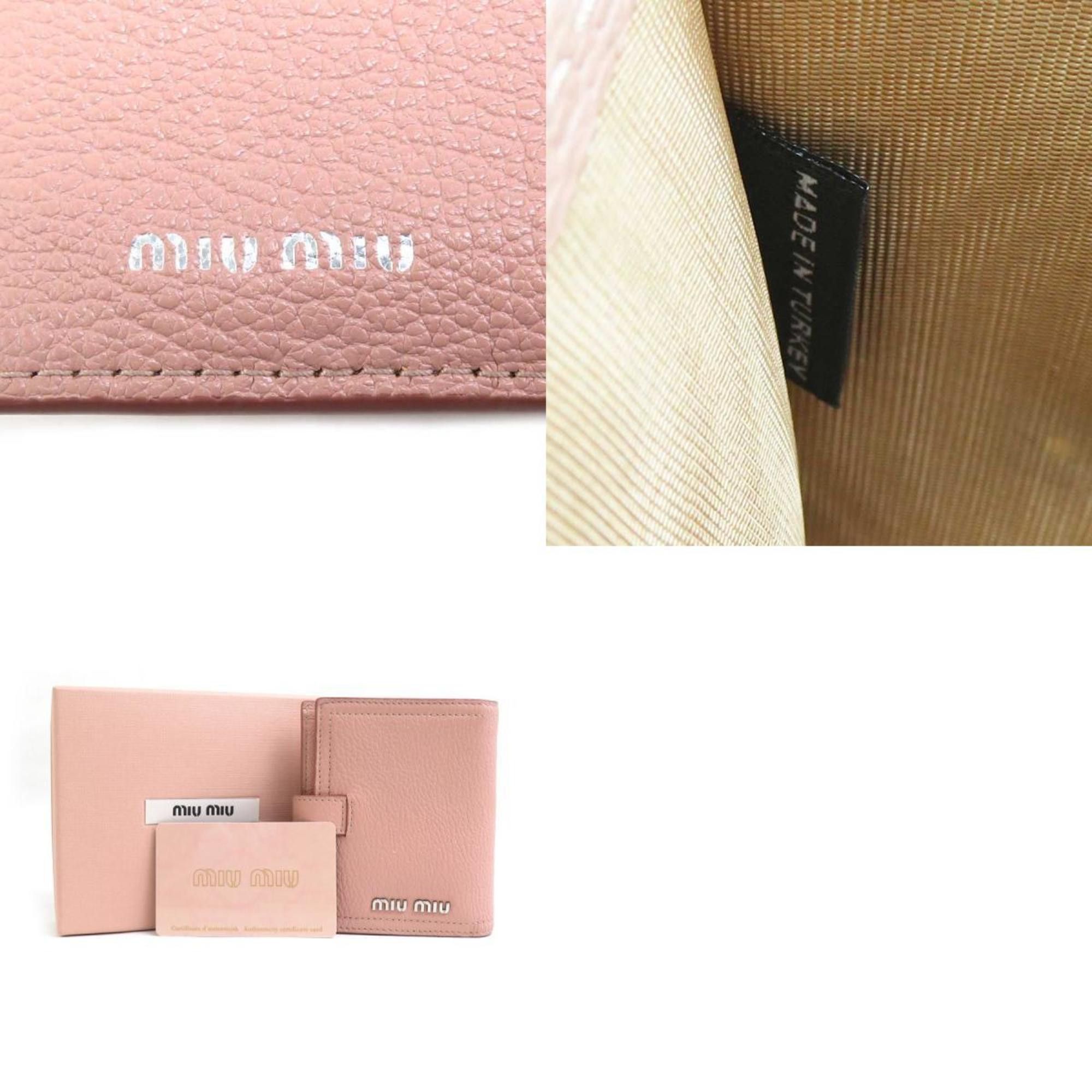 Miu Miu Miu MIUMIU Bi-fold wallet Leather Pink Women's 5MV016 55873k Size ONE SIZE - 5 Thumbnail