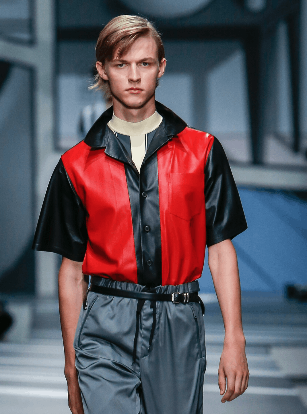 Prada Prada SS18 Leather Shirt Fashion Show Grailed