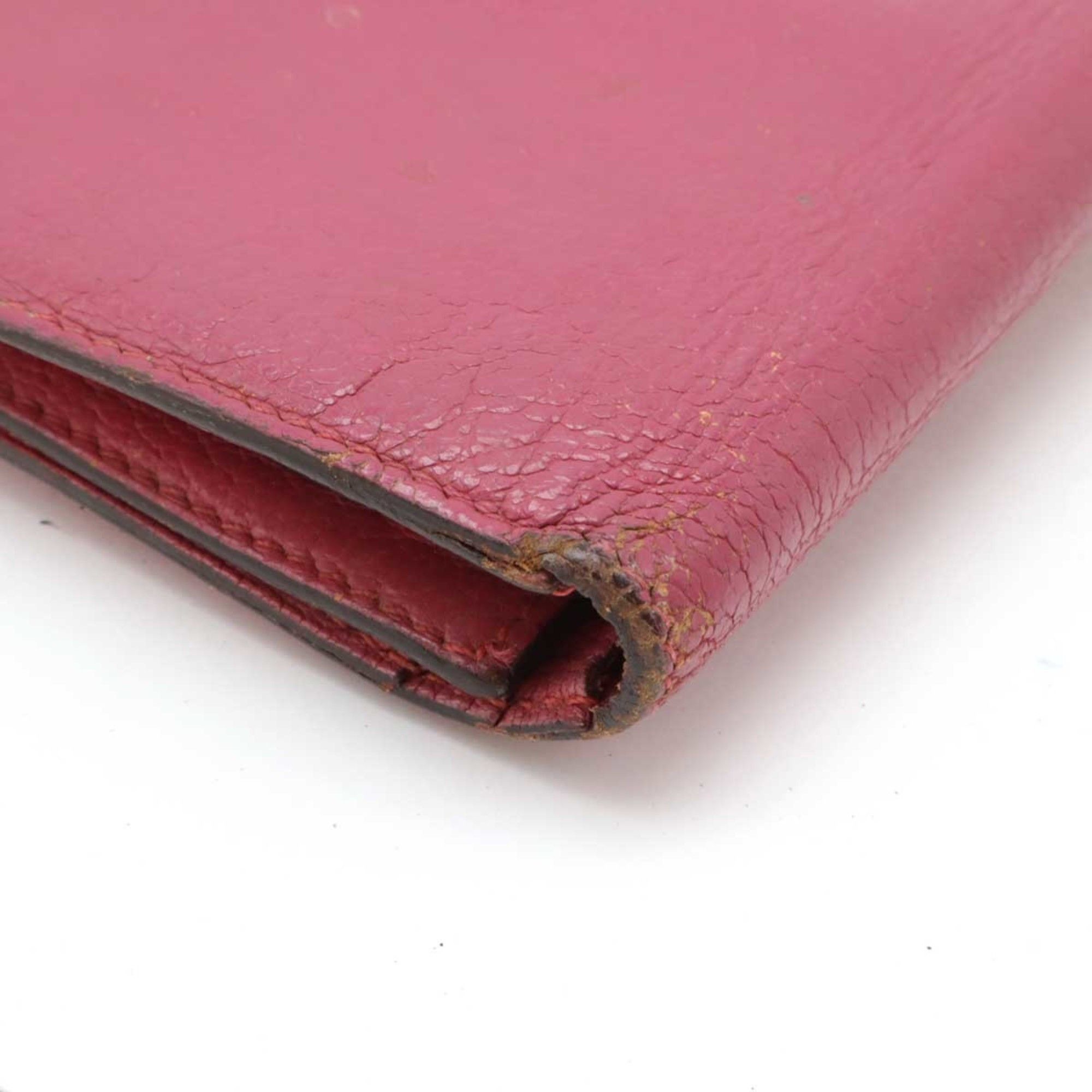 Hermes HERMES Bearn 2PLIS Dupri Tri-fold Long Wallet Leather Pink Size ONE SIZE - 4 Thumbnail