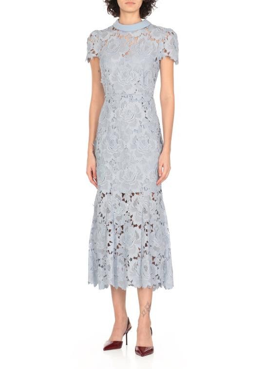 Self-Portrait SELF PORTRAIT Women Mid Skirts RS25911MBL FLOWER LACEBLUE Light Blue Size S / US 4 / IT 40 - 3 Thumbnail