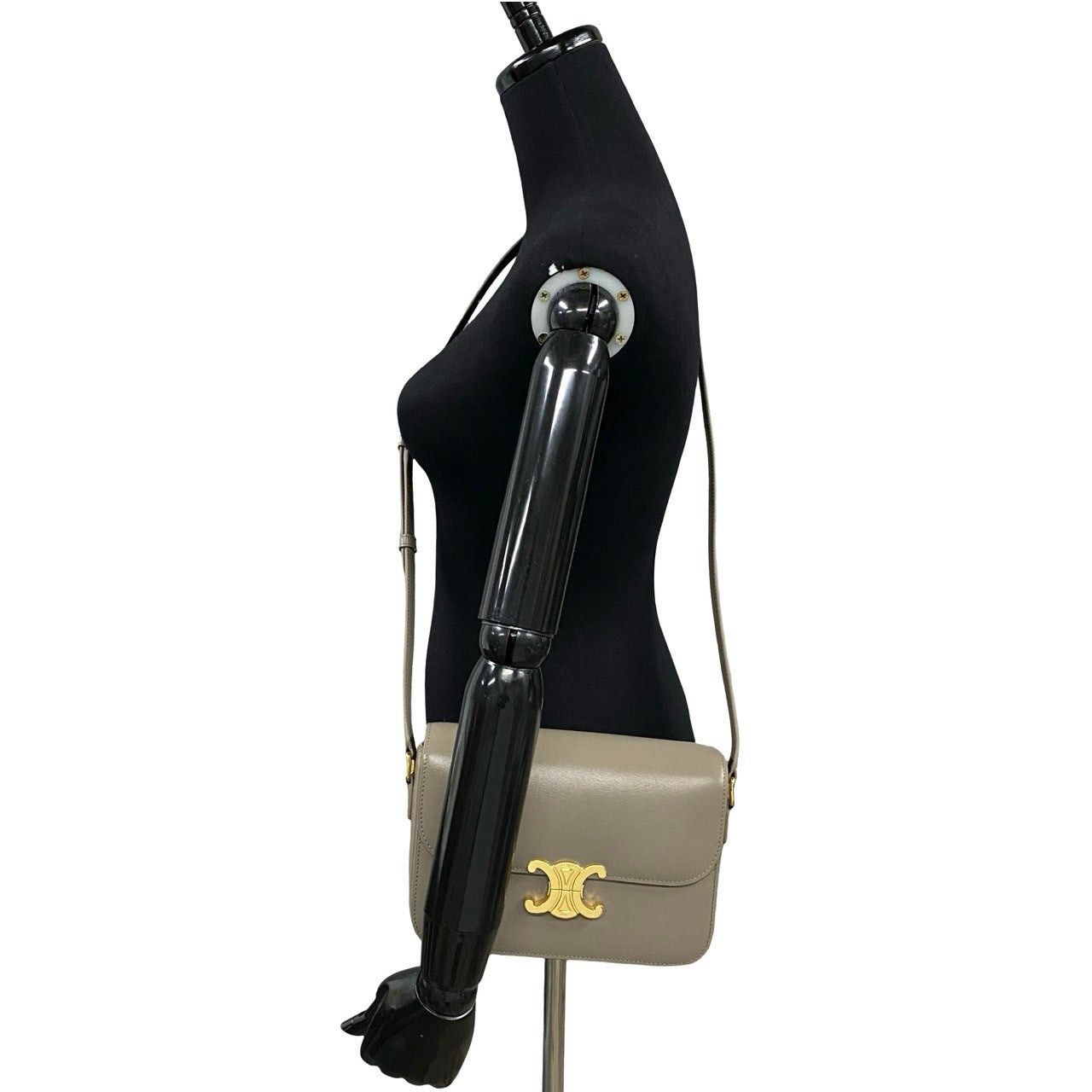 Celine Celine Shoulder Bag Grey Leather Size ONE SIZE - 2 Thumbnail