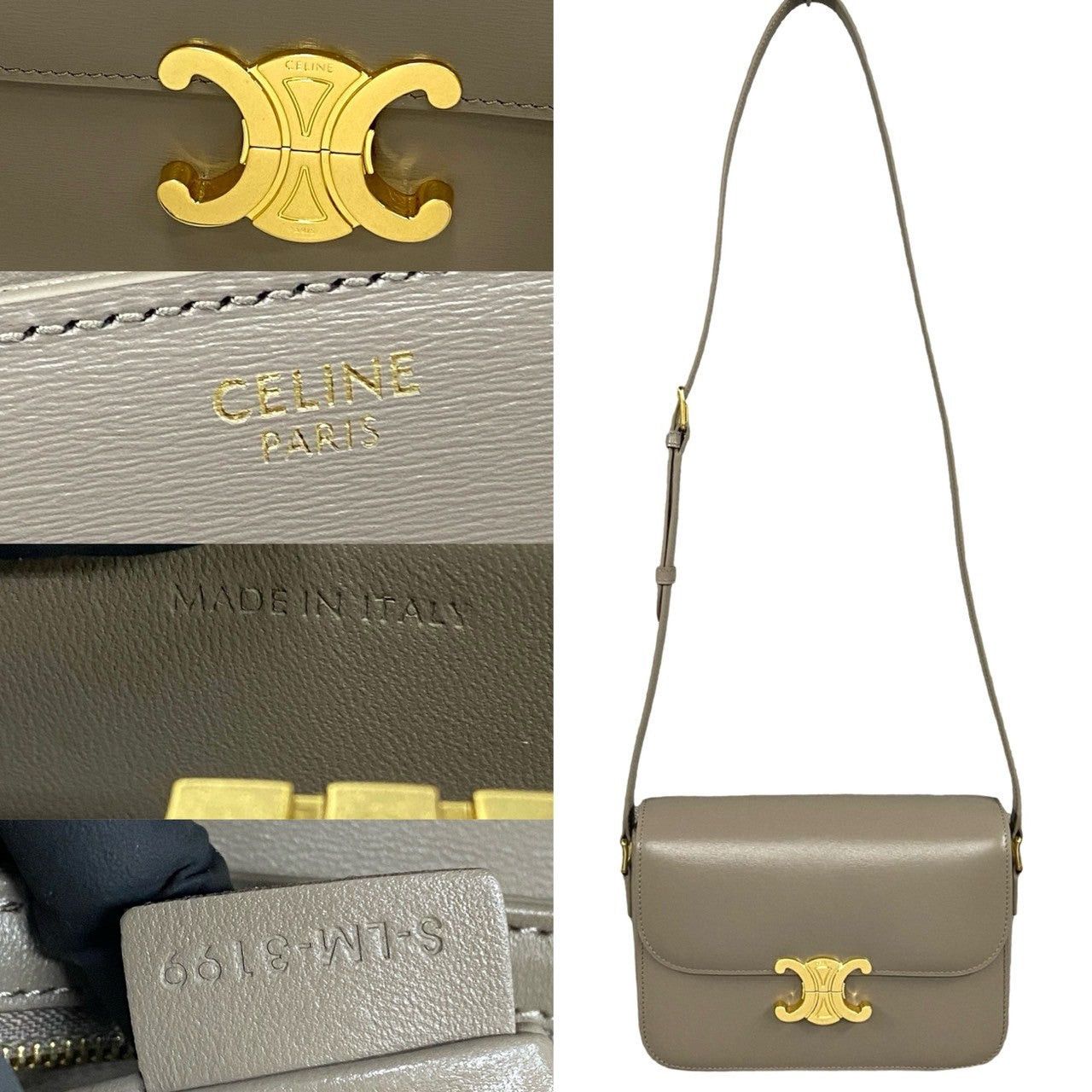 Celine Celine Shoulder Bag Grey Leather Size ONE SIZE - 3 Thumbnail