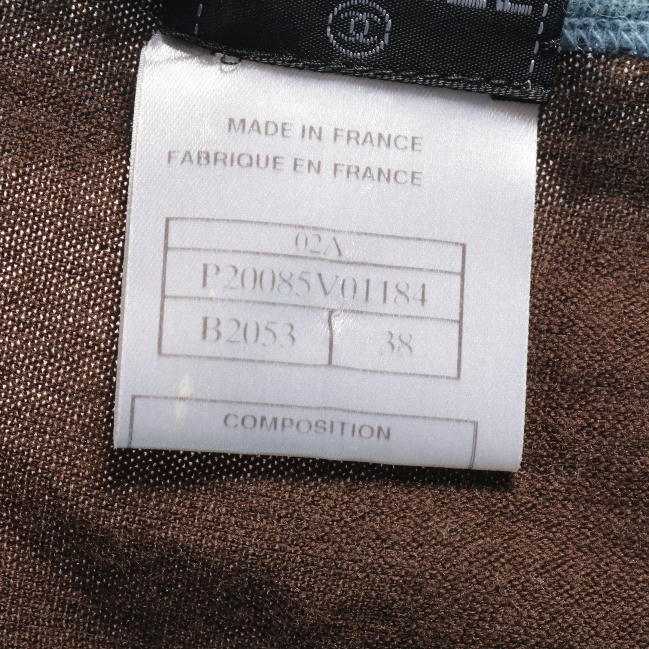Chanel Chanel Knit Wool Brown Light Blue Size ONE SIZE - 5 Thumbnail