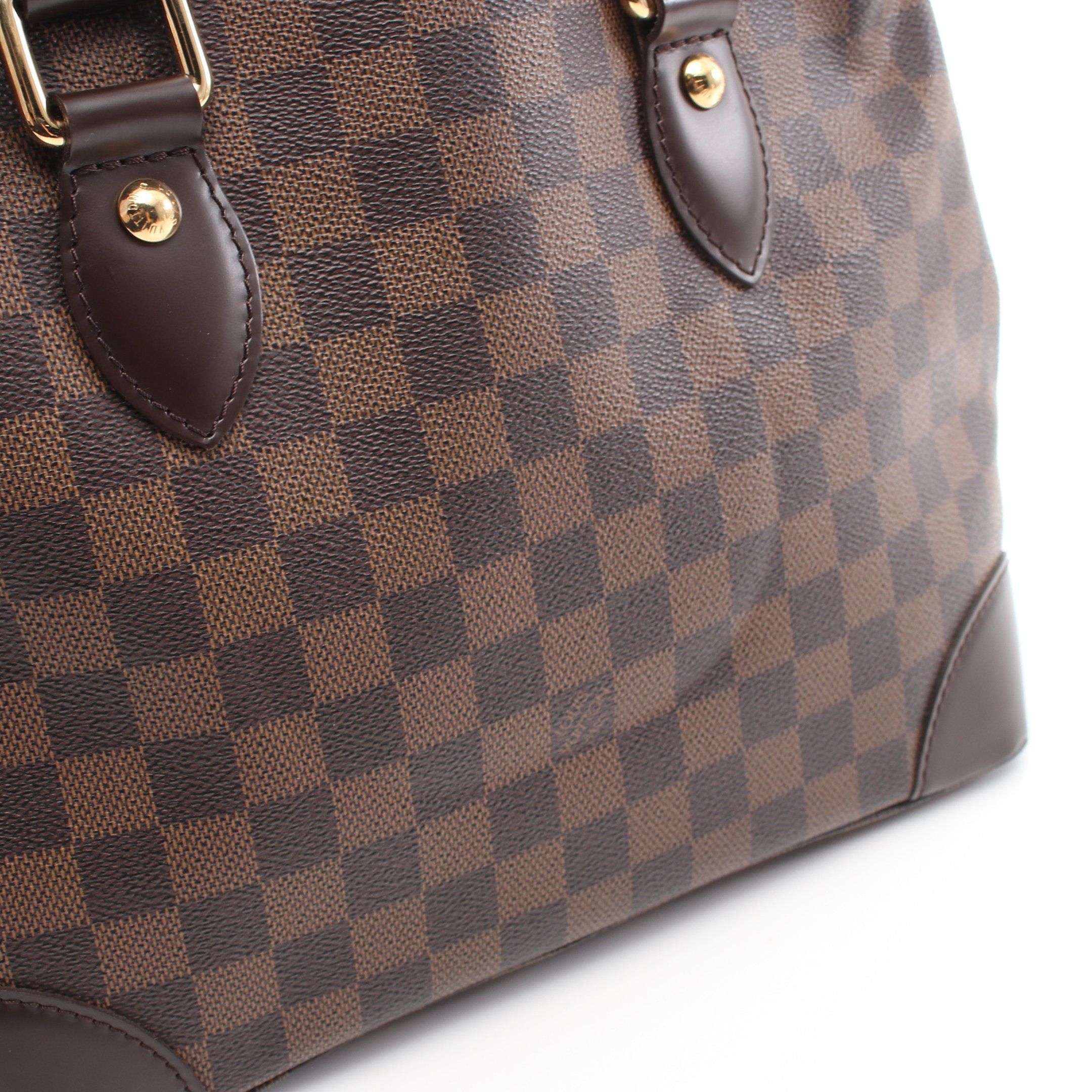 Louis Vuitton Louis Vuitton Hampstead Pm Damier Ebene Handbag Tote Bag Leather Brown Size ONE SIZE - 9 Thumbnail