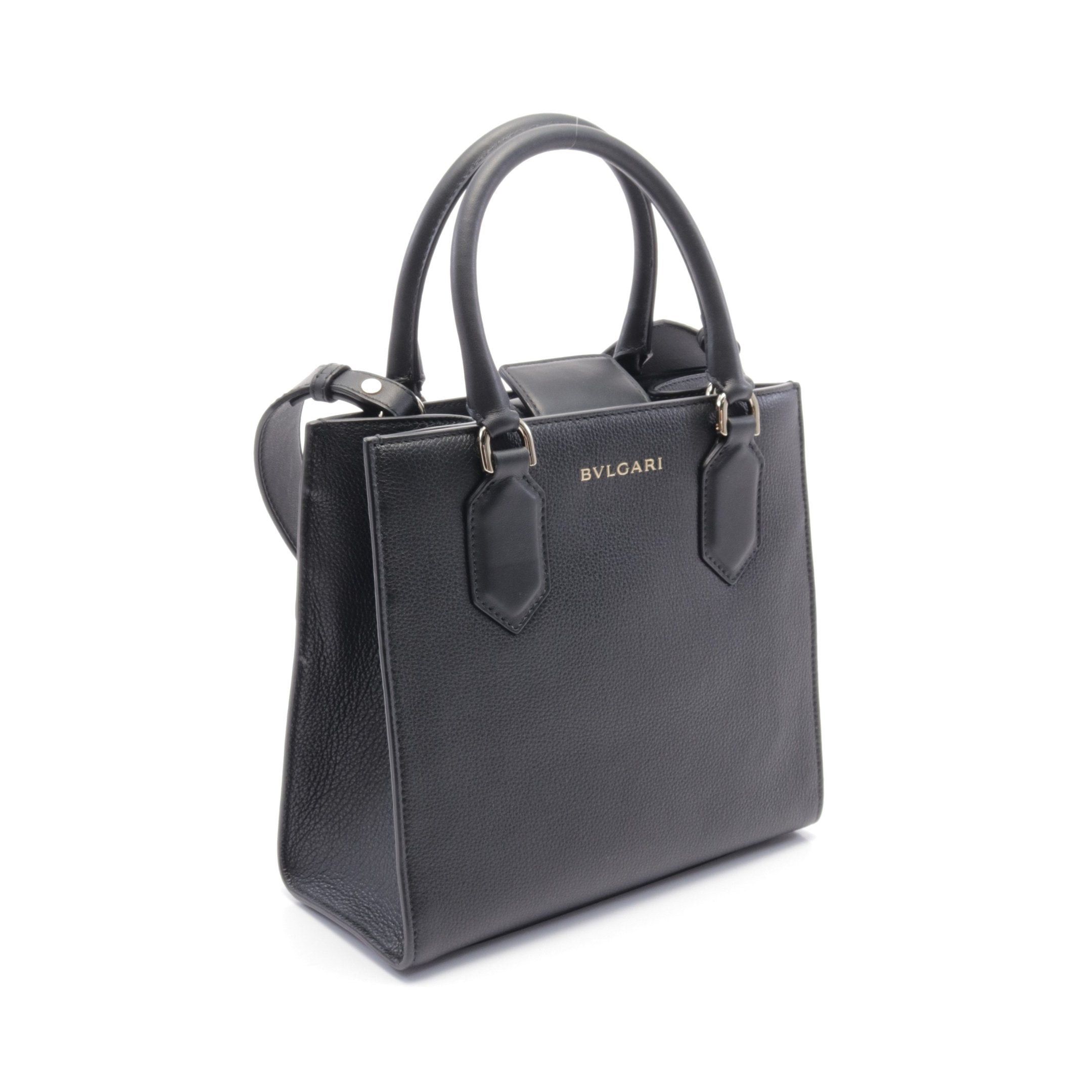 Bvlgari Bvlgari Bvlgari Logo Handbag Leather Black Size ONE SIZE - 2 Thumbnail