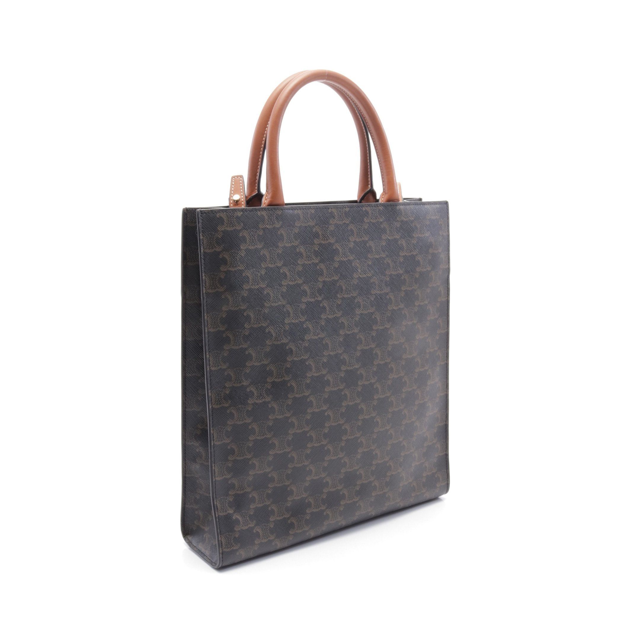 Celine Celine Small Vertical Hippopotamus Triomphe Handbag Tote Bag Leather Black Brown Size ONE SIZE - 2 Thumbnail