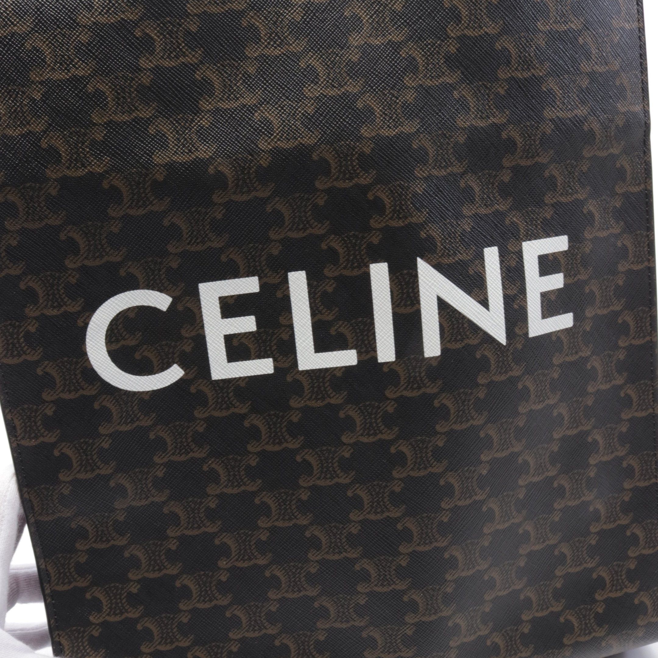 Celine Celine Small Vertical Hippopotamus Triomphe Handbag Tote Bag Leather Black Brown Size ONE SIZE - 4 Thumbnail