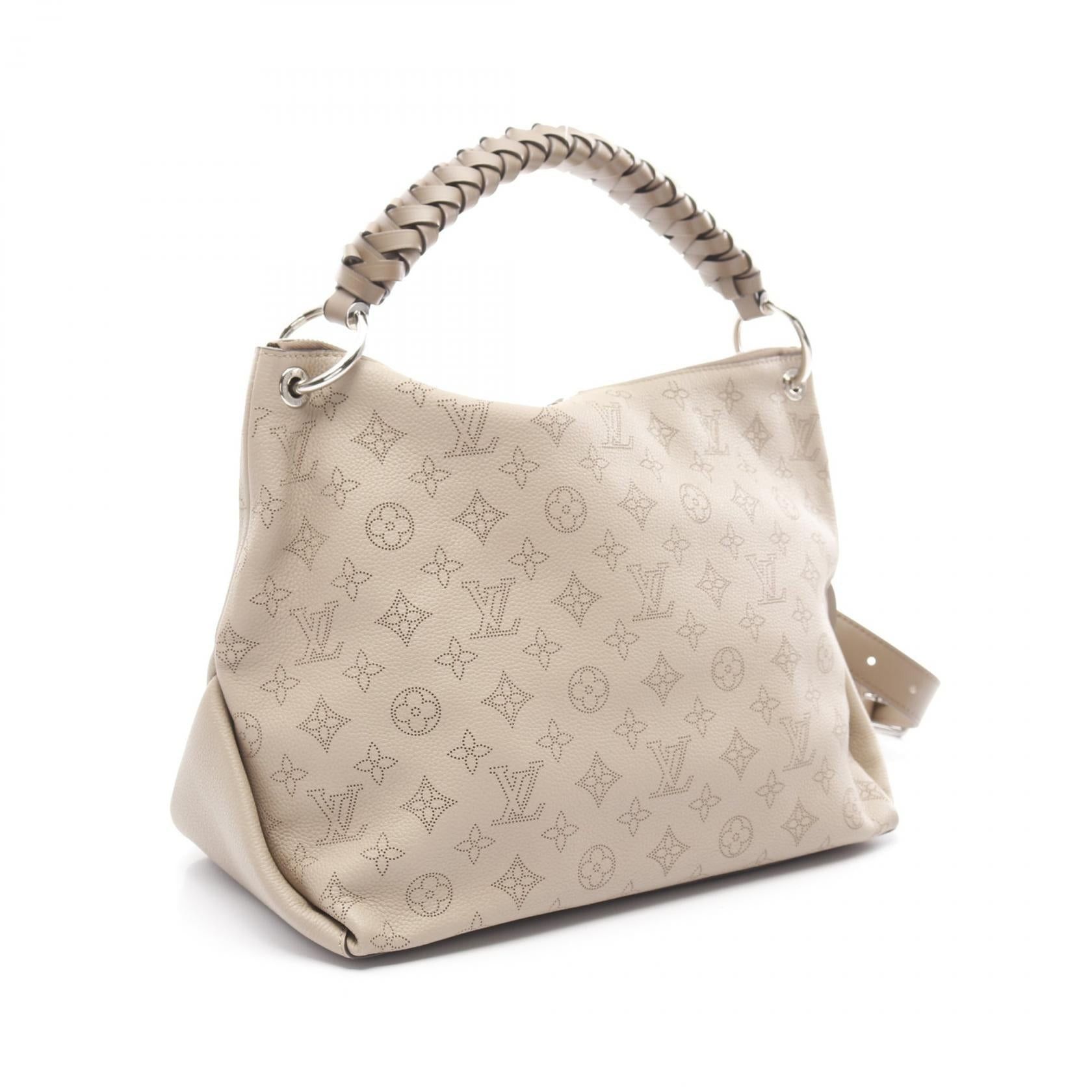 Louis Vuitton Louis Vuitton Beauvre Hobo Mahina Carré Handbag Leather Gray Beige Size ONE SIZE - 2 Thumbnail