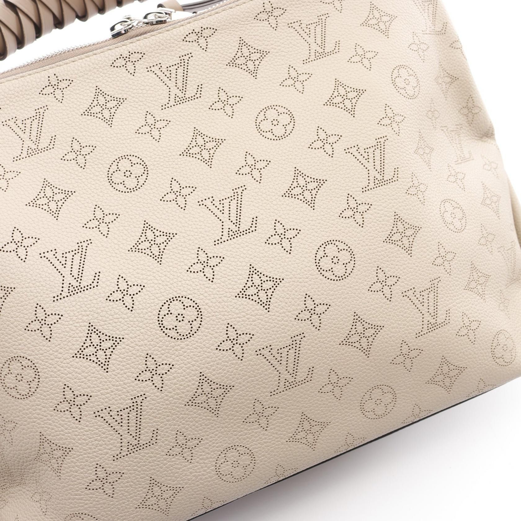 Louis Vuitton Louis Vuitton Beauvre Hobo Mahina Carré Handbag Leather Gray Beige Size ONE SIZE - 10 Thumbnail