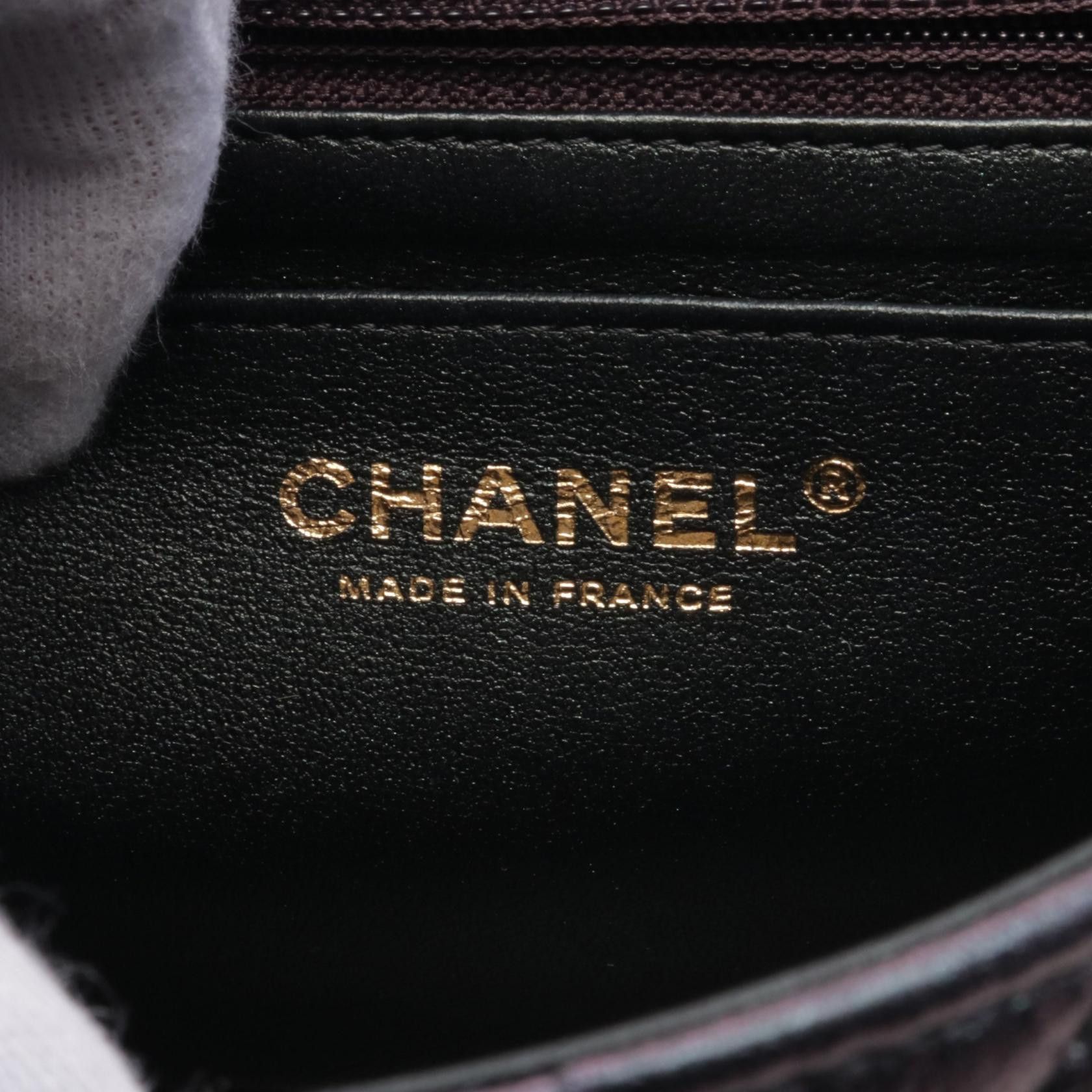 Chanel Chanel Mini Matelasse Chain Shoulder Bag Metallic Lambskin Dark Purple Gold Hardware Size ONE SIZE - 4 Thumbnail