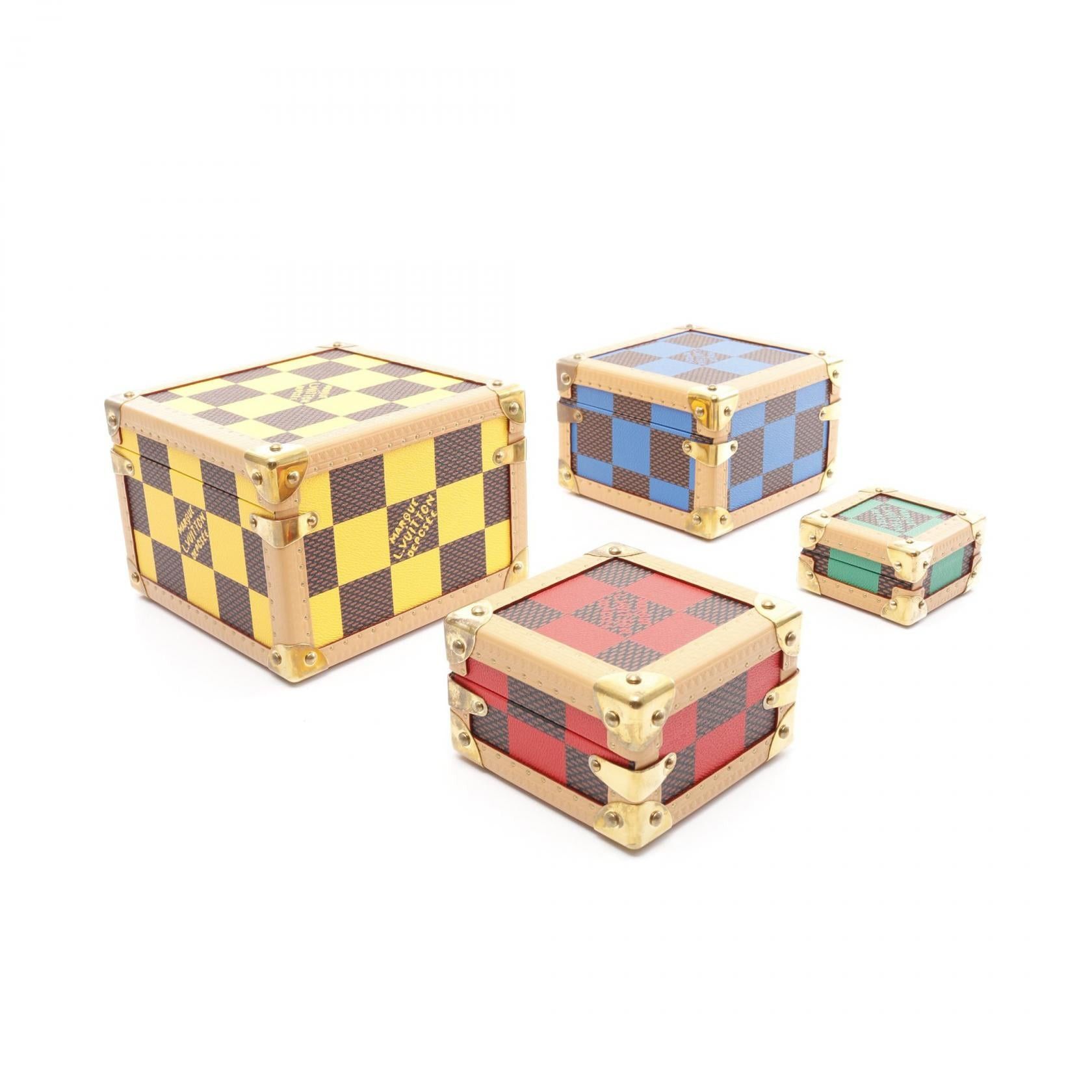 Louis Vuitton Louis Vuitton Malle Pyramid Damier Pop Trunk Case Leather Yellow Multicolor Size ONE SIZE - 2 Thumbnail
