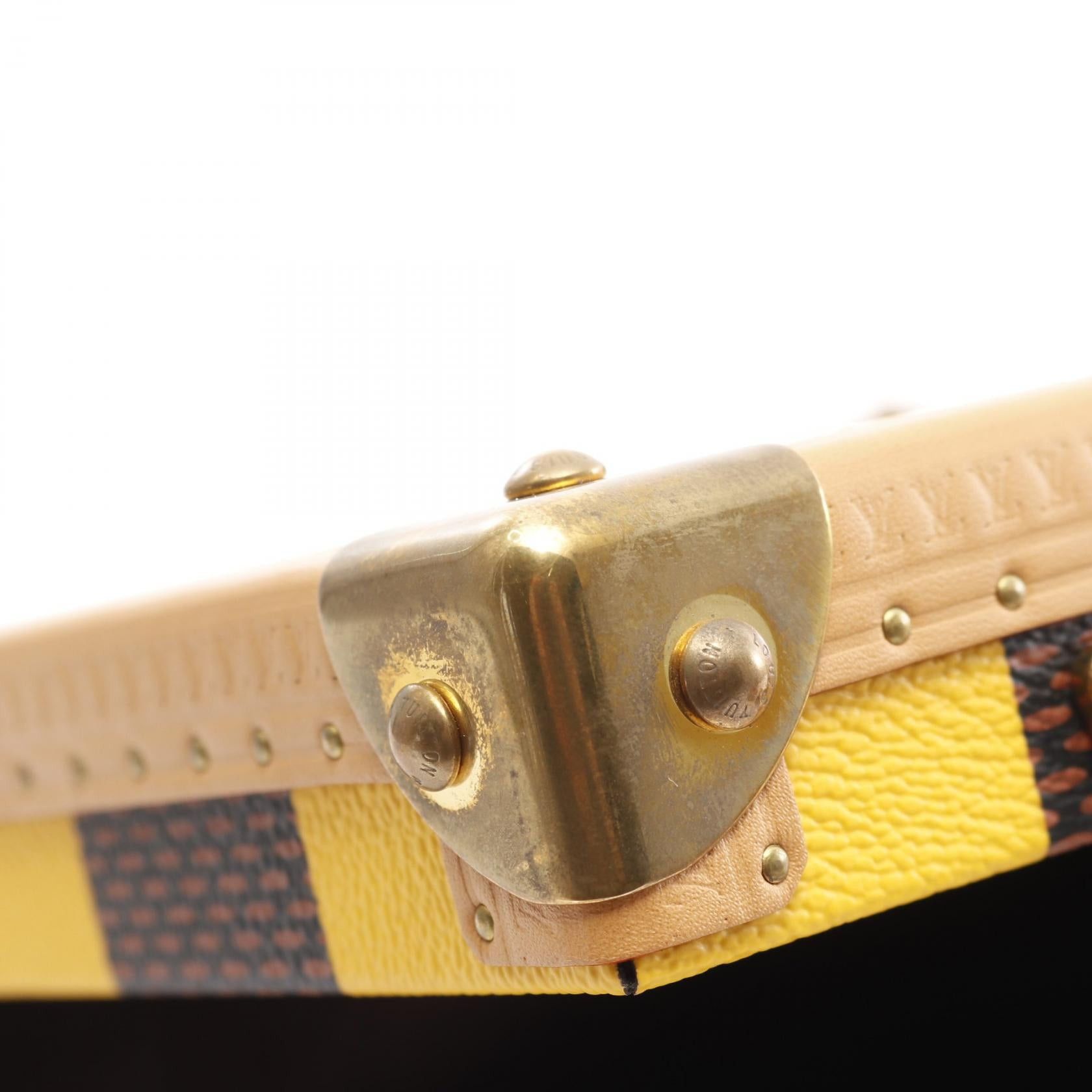 Louis Vuitton Louis Vuitton Malle Pyramid Damier Pop Trunk Case Leather Yellow Multicolor Size ONE SIZE - 6 Thumbnail