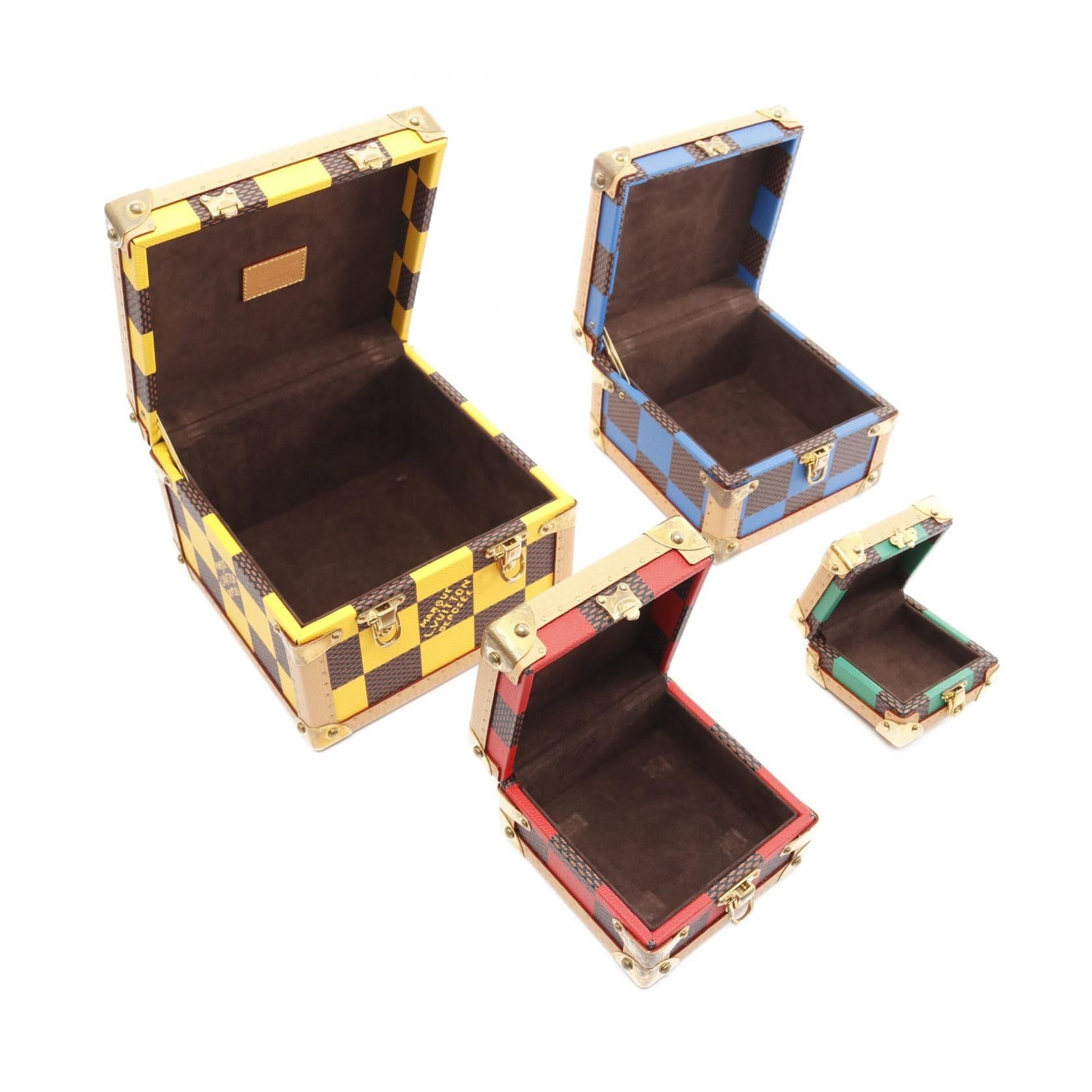 Louis Vuitton Louis Vuitton Malle Pyramid Damier Pop Trunk Case Leather Yellow Multicolor Size ONE SIZE - 3 Thumbnail