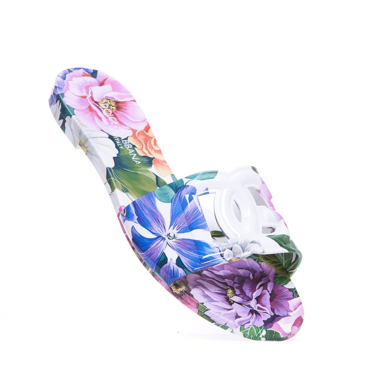 Dolce & Gabbana FLORAL PRINT SLIDE SANDALS WITH DG LOGO Size US 7 / IT 37 - 4 Thumbnail