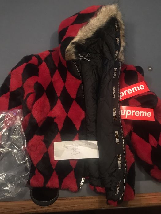 Supreme Diamond Faux Fur Jacket | Grailed