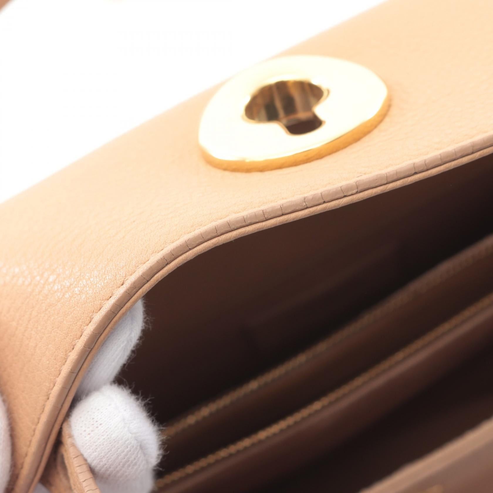 Yves Saint Laurent Yves Saint Laurent Muse To Mini Handbag Leather Beige Size ONE SIZE - 5 Thumbnail