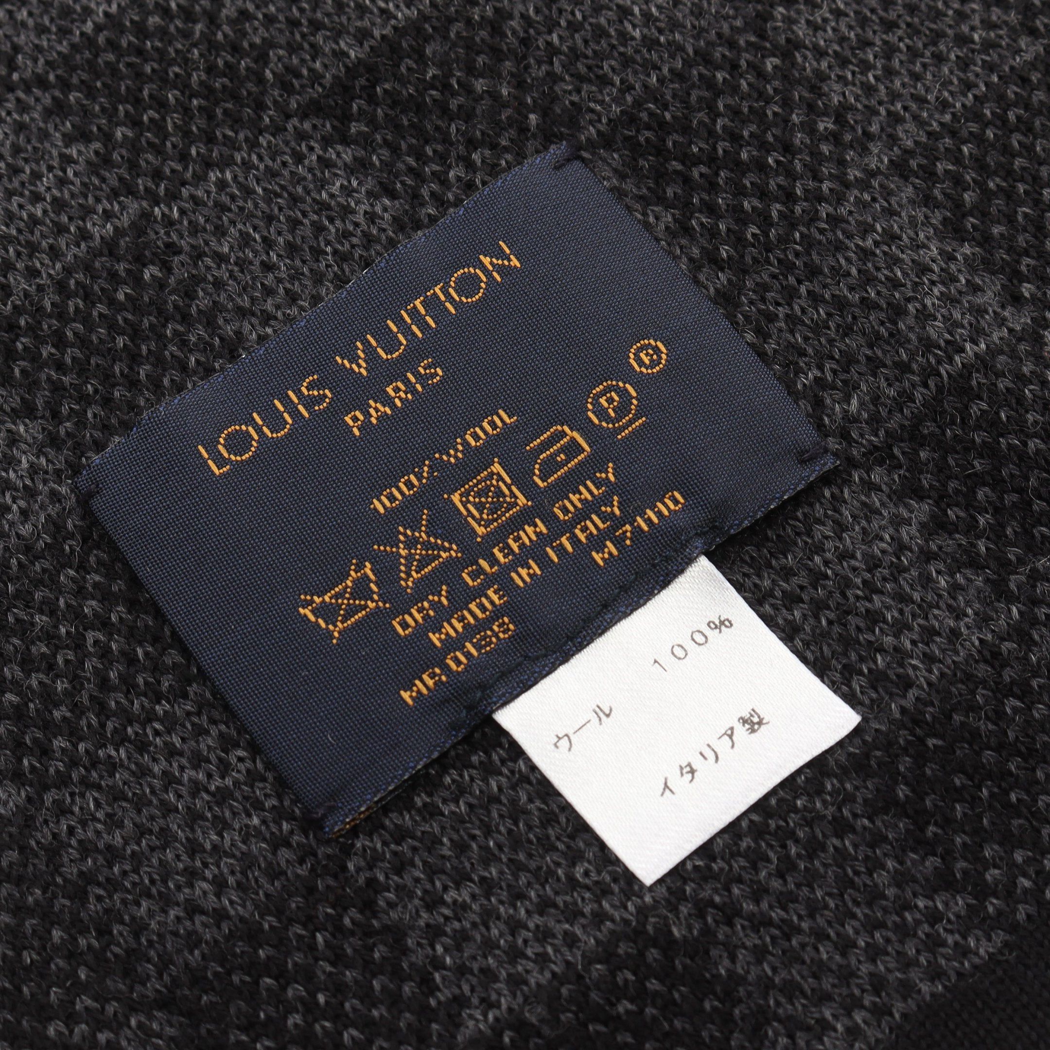 Louis Vuitton Louis Vuitton Écharpe Petit Damier Alps Scarf Patch Wool Gray Black Multicolor Size ONE SIZE - 2 Thumbnail