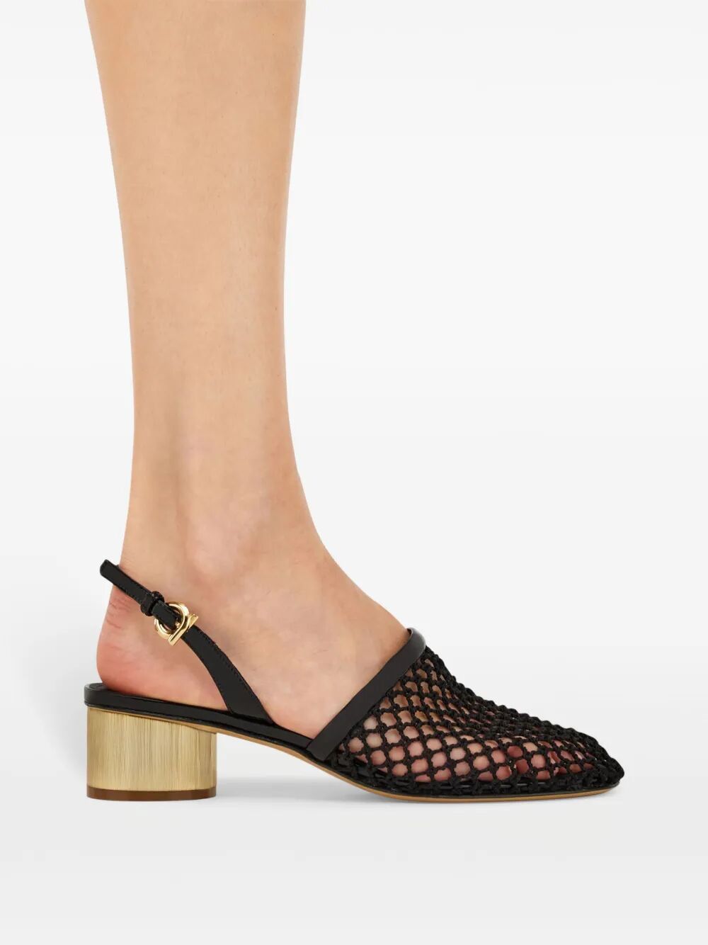Salvatore Ferragamo KAY 40 MESH AND LEATHER SLINGBACK Size US 7.5 / IT 37.5 - 2 Thumbnail