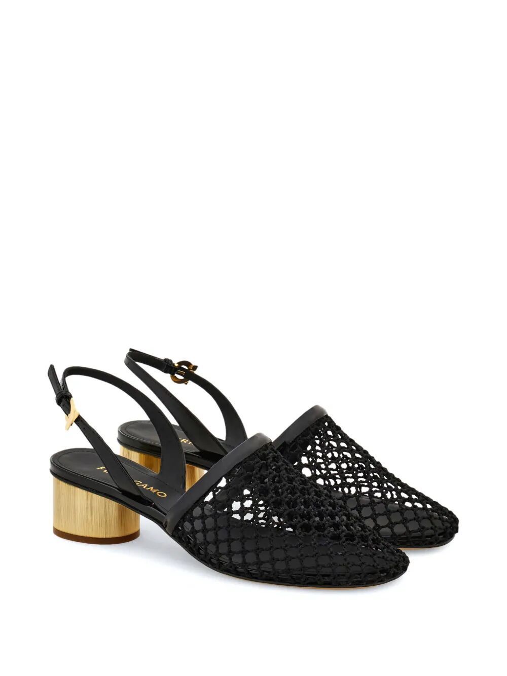 Salvatore Ferragamo KAY 40 MESH AND LEATHER SLINGBACK Size US 9 / IT 39 - 3 Thumbnail