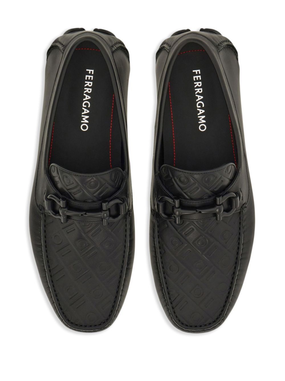 Salvatore Ferragamo EMBOSSED GANCINI MONOGRAM DRIVING LOAFERS Size US 6.5 / EU 39-40 - 5 Thumbnail