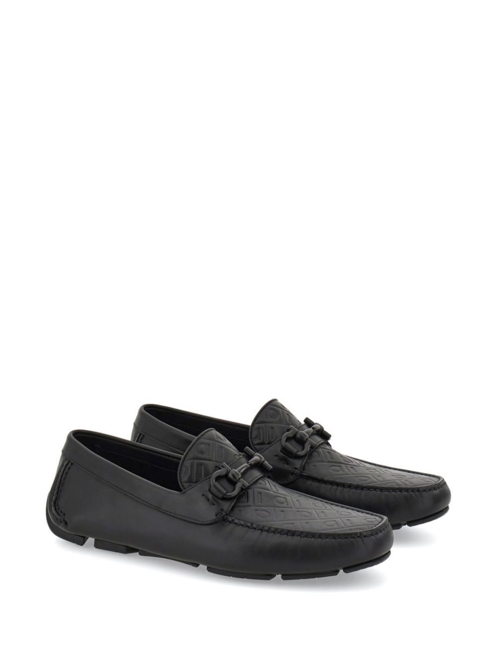 Salvatore Ferragamo EMBOSSED GANCINI MONOGRAM DRIVING LOAFERS Size US 7 / EU 40 - 2 Thumbnail