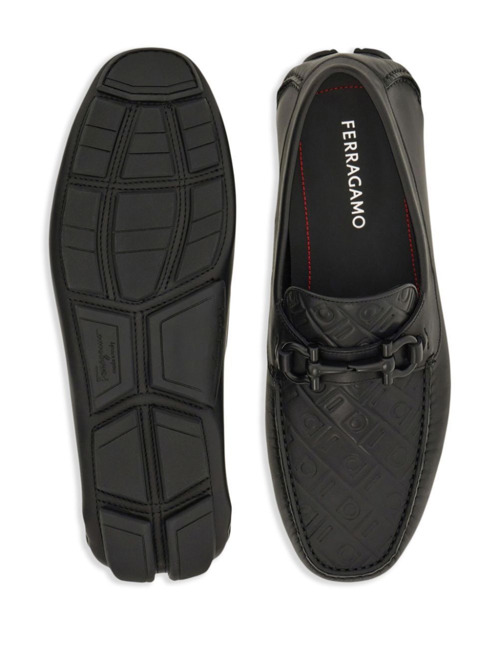 Salvatore Ferragamo EMBOSSED GANCINI MONOGRAM DRIVING LOAFERS Size US 7 / EU 40 - 4 Thumbnail