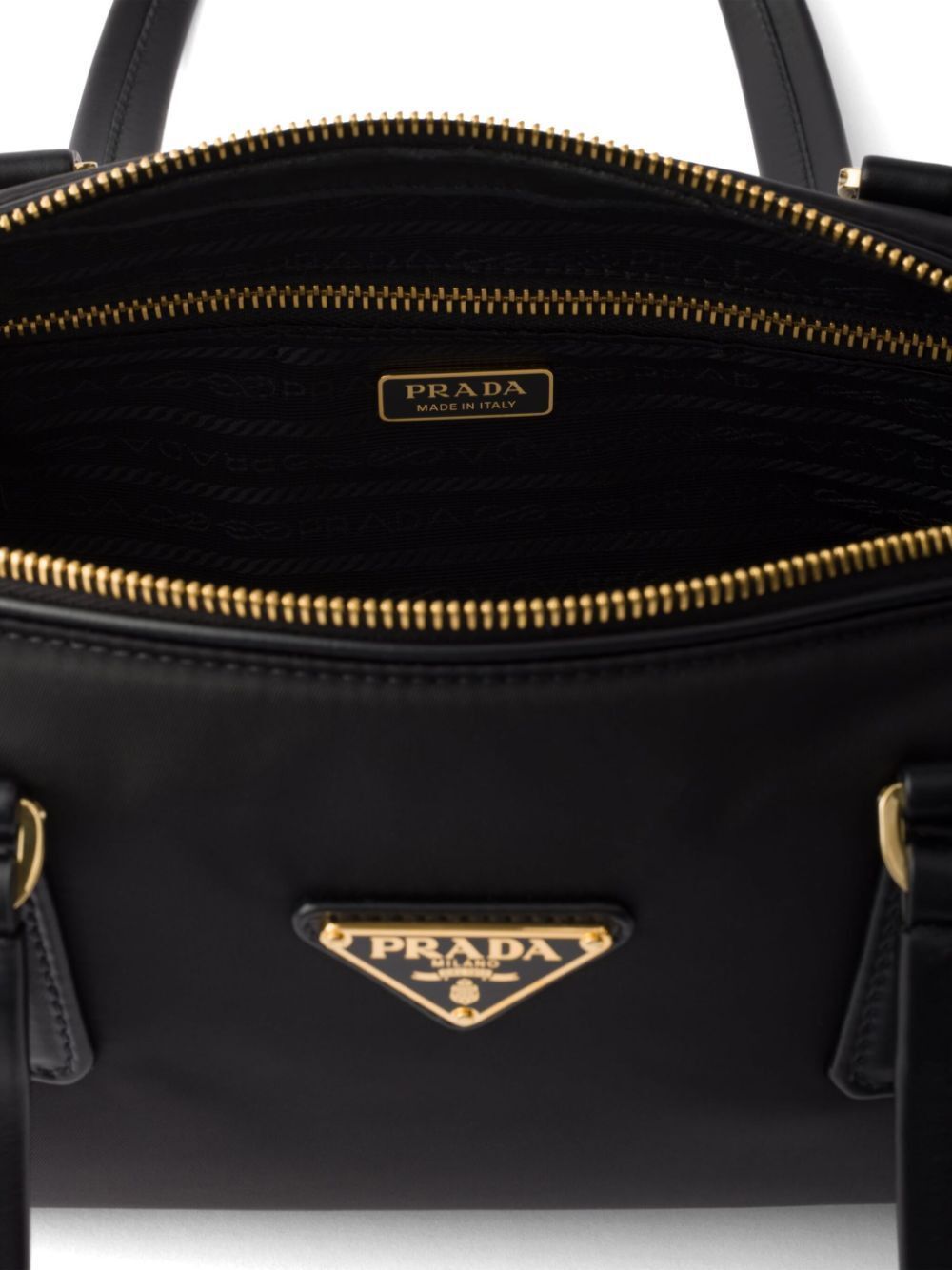 Prada RE-NYLON AND LEATHER MEDIUM TOP-HANDLE BAG WITH PADLOCK Size ONE SIZE - 4 Thumbnail