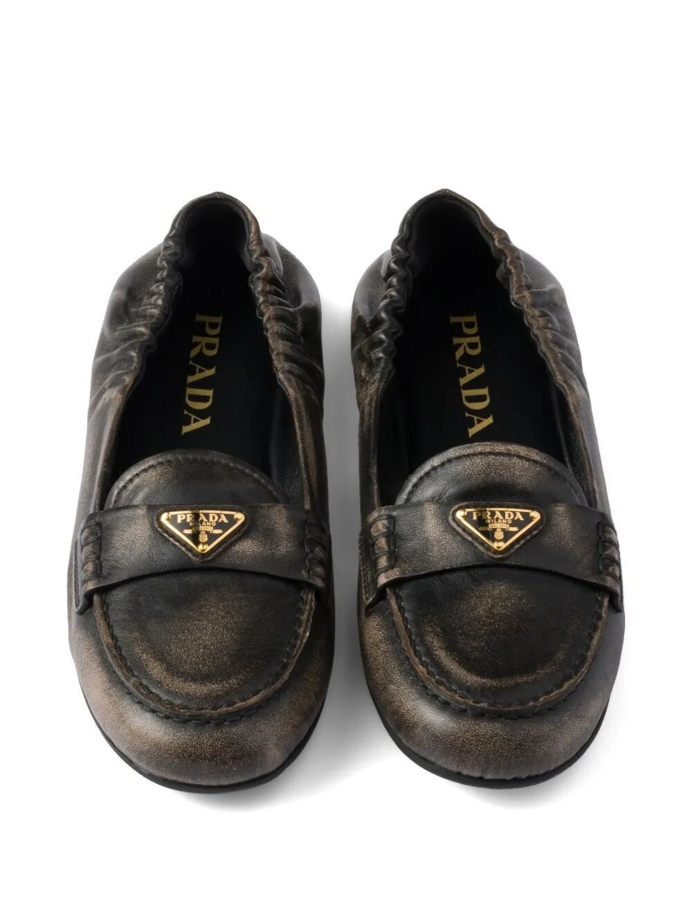 Prada DECONSTRUCTED AND FLEXIBLE NAPPA LEATHER LOAFERS Size US 7.5 / IT 37.5 - 2 Thumbnail