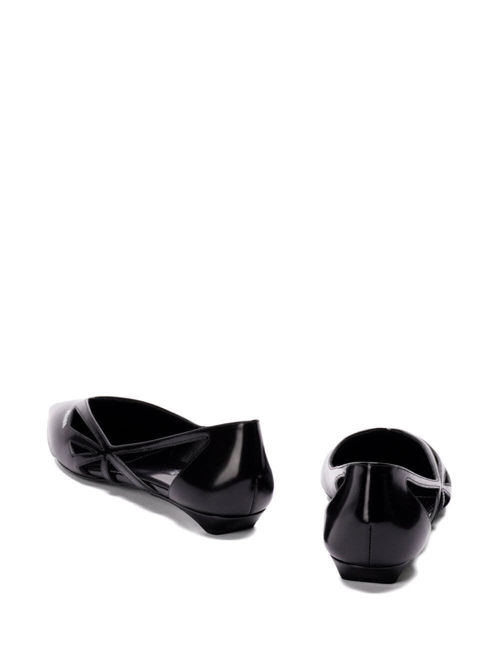 Prada BRUSHED LEATHER CUT-OUT BALLERINAS Size US 8.5 / IT 38.5 - 5 Thumbnail